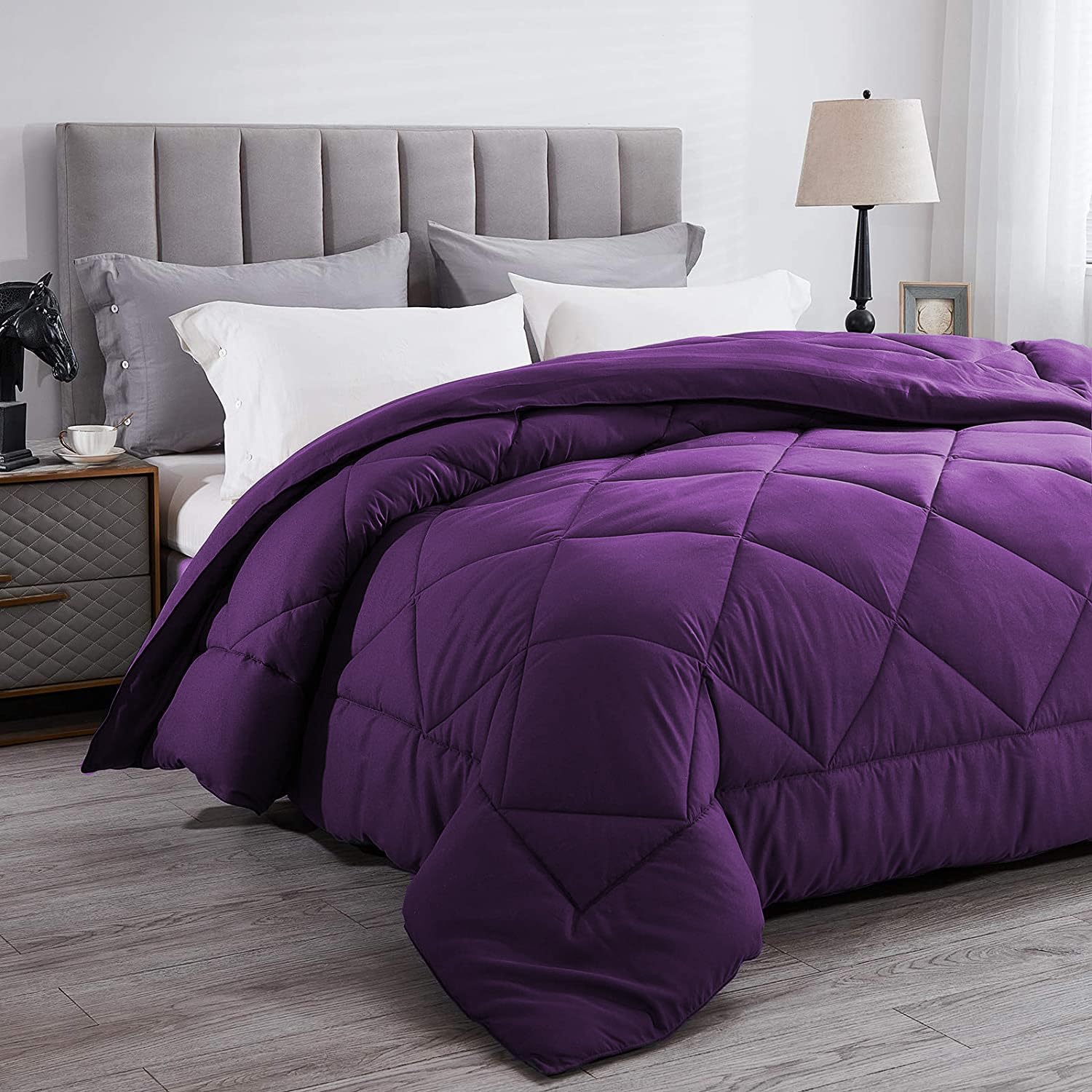 All Weather AC Blanket 150 GSM AC Comforter for Double Bed Comforter (90" x 100") Inches - AC Duvet 150 GSM Comforter | Purple-image-38