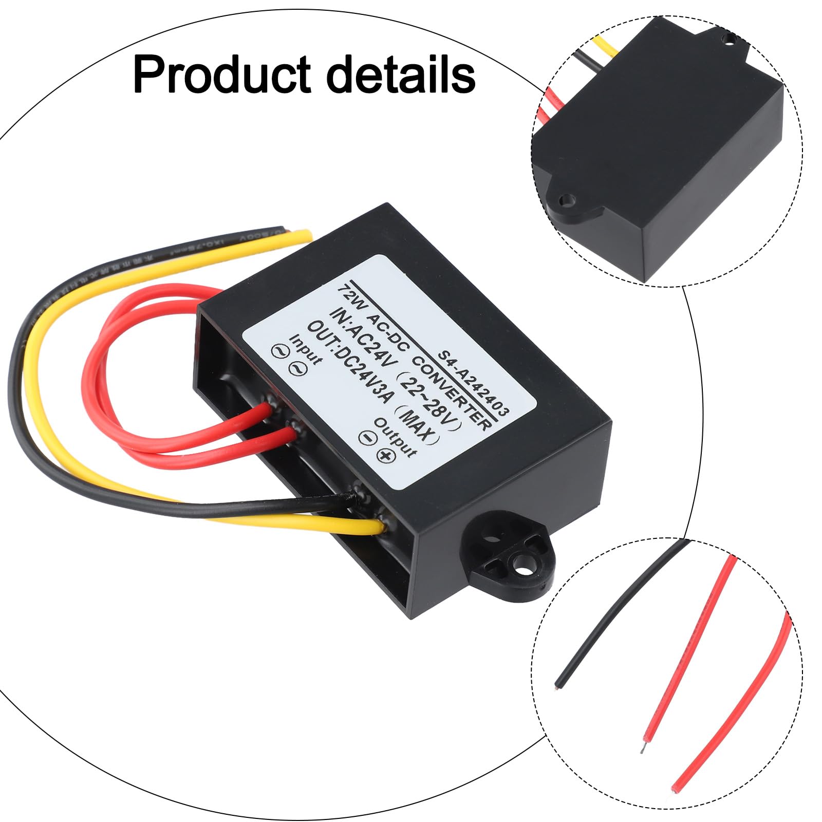 Convertitore di alimentazione 3A,Convertitore AC-DC AC 24V al convertitore DC 24V,Convertitore di potenza del regolatore di tensione 3A,Adattatore convertitore di tensione