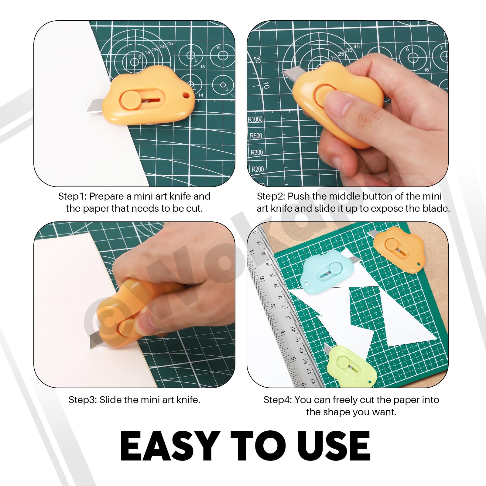 Vobumix Mini Couteaux D'art 3 Pièces Petits Couteaux Utilitaires Coupe