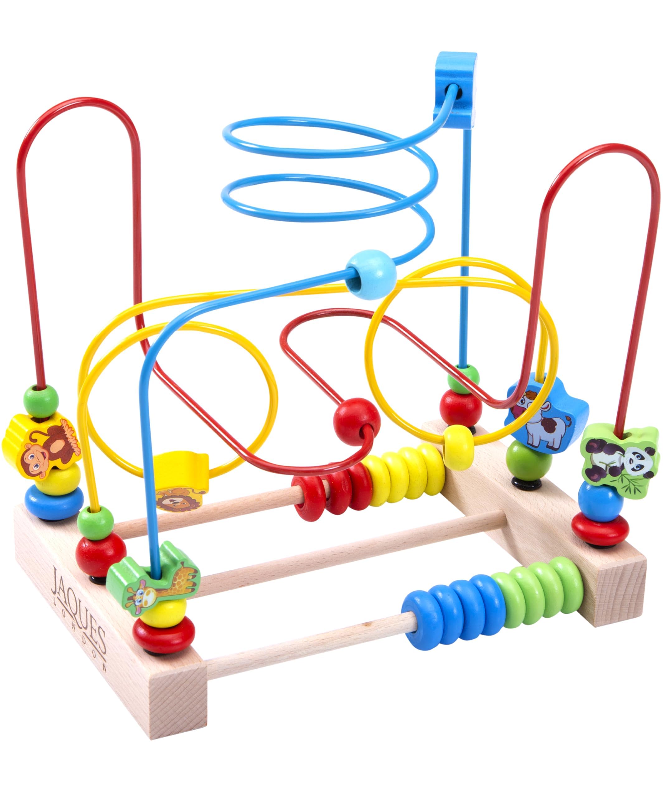 Activity Cube | Premium Wooden Activity Cube for Toddlers with Bead Maze and Abacus | Fun and Educational Bead Maze Toy | Wooden Activity Table for Early Learning | Since 1795