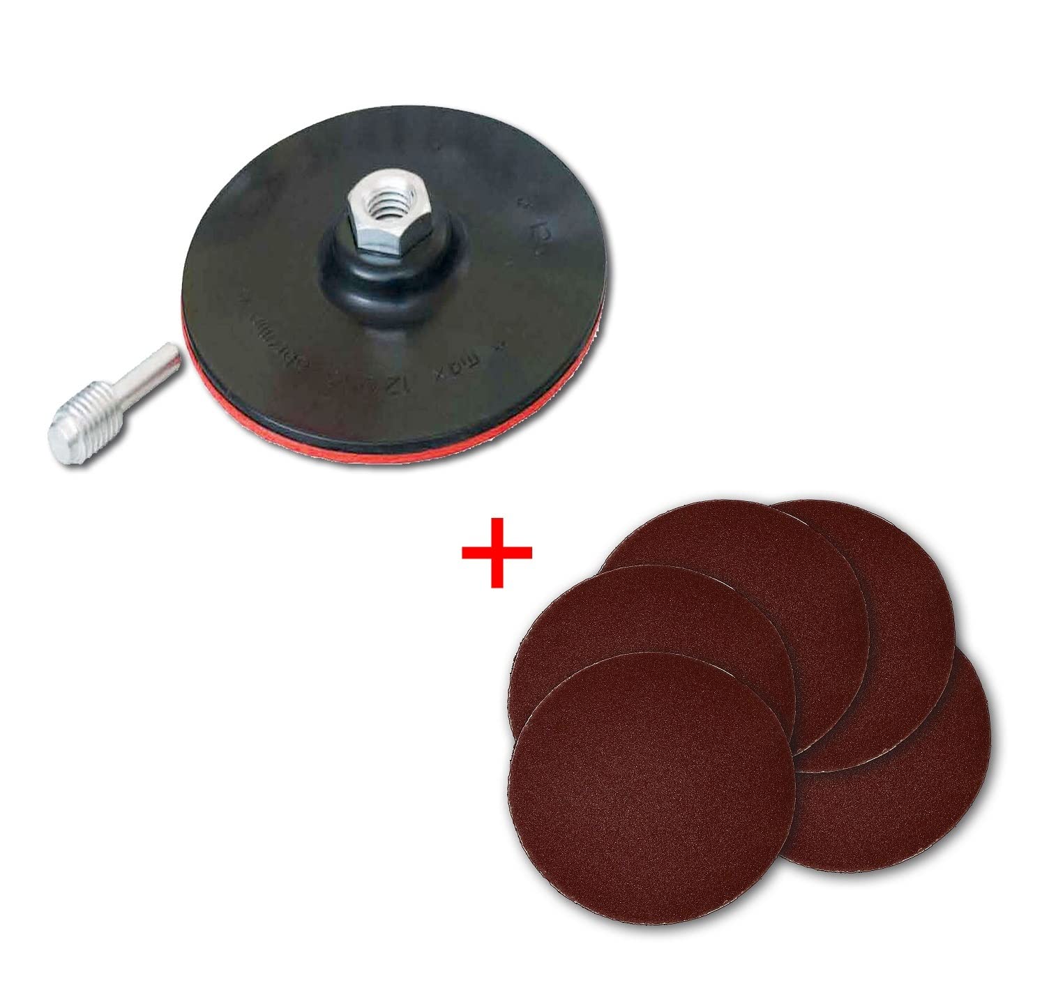 5 discos de apoyo de 125 mm + 200 discos abrasivos de 125 mm grano 40 para taladro eléctrico