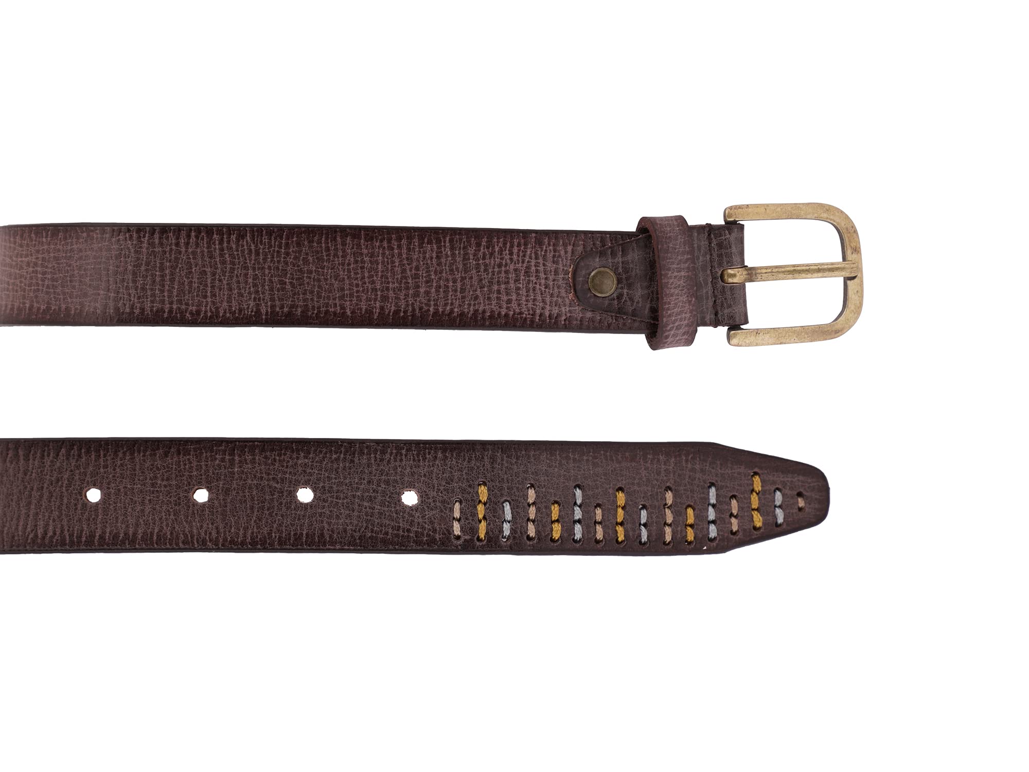 ART-REEL Genuine Leather Belt for Kids, Black/Brown Colour Adjustable Belt with Metal Buckle, Fancy Belt for Formal, Casual & Jeans Wear, Waist 20-24-28-30 Inch 3|5|7|9|11 Yrs (T Brown, W28-30 Inch) 3