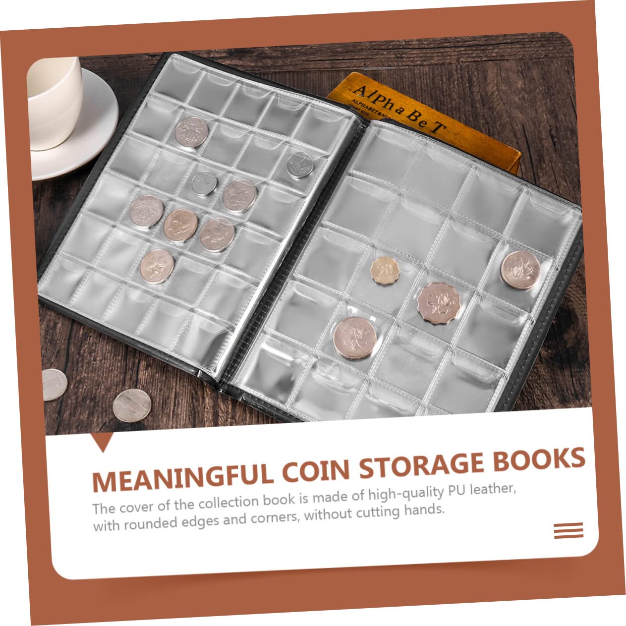 Gadpiparty Album per Monete da Collezione 250 Griglie 10 Pagine 2 Pezzi