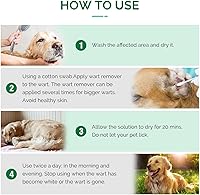 Vista 4 de RSQQAV Removedor de verrugas para perros, fórmula suave y reconfortante, removedor de marcas cutáneas para perros, ayuda a reducir las verrugas