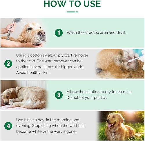 Miniatura 4 de RSQQAV Removedor de verrugas para perros, fórmula suave y reconfortante, removedor de marcas cutáneas para perros, ayuda a reducir las verrugas y