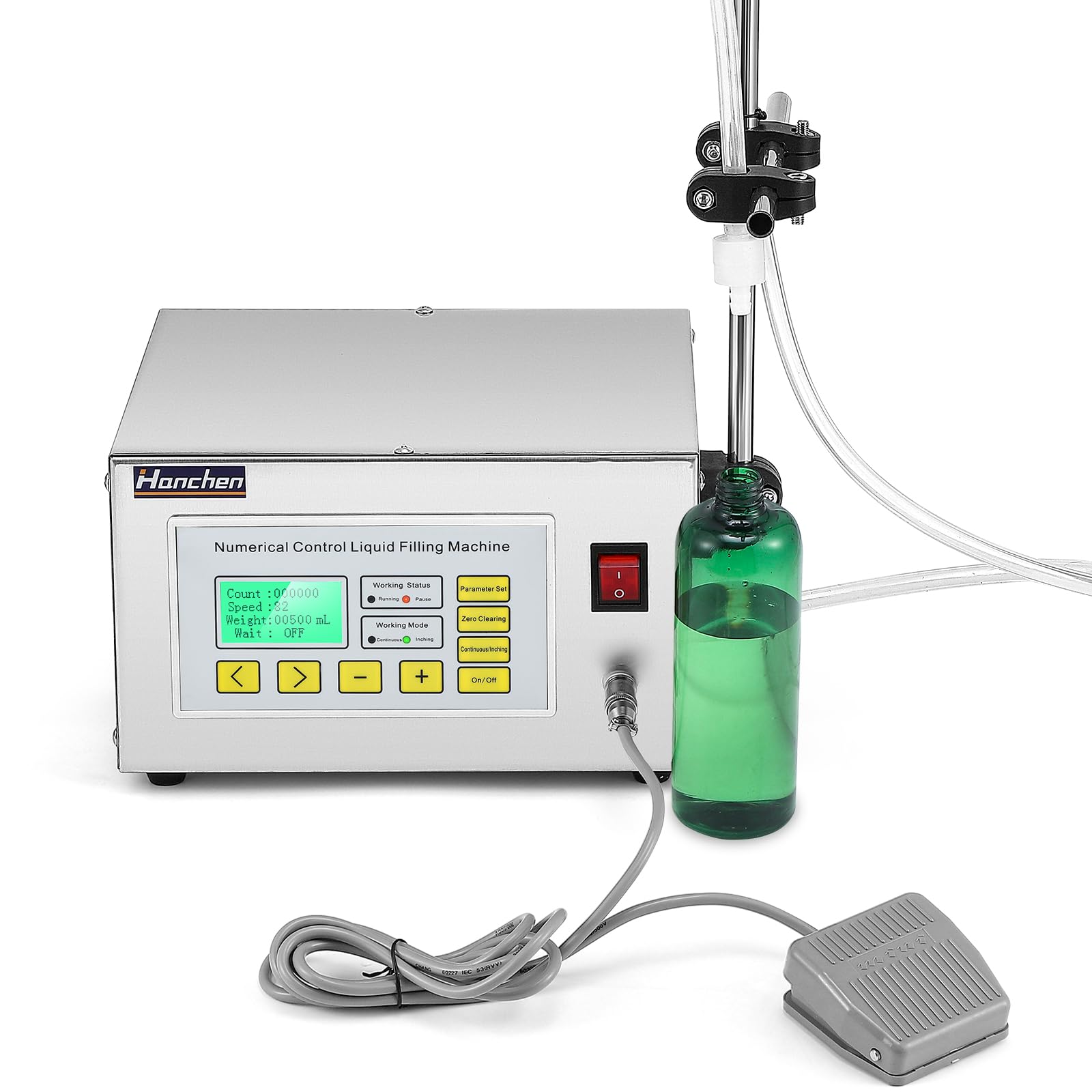FHRKA Liquid Filling Machine Bottle Filler Machine 304 Stainless Steel Casing Automatic Liquid Dispenser for Water Wine Milk Beverage