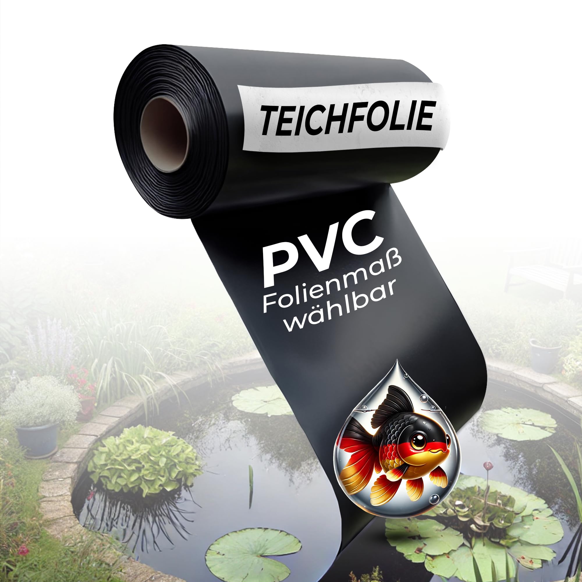 TEICHFOLIE 1mm 8 x 9 m Gartenteich Schwimmteich Made in Germany