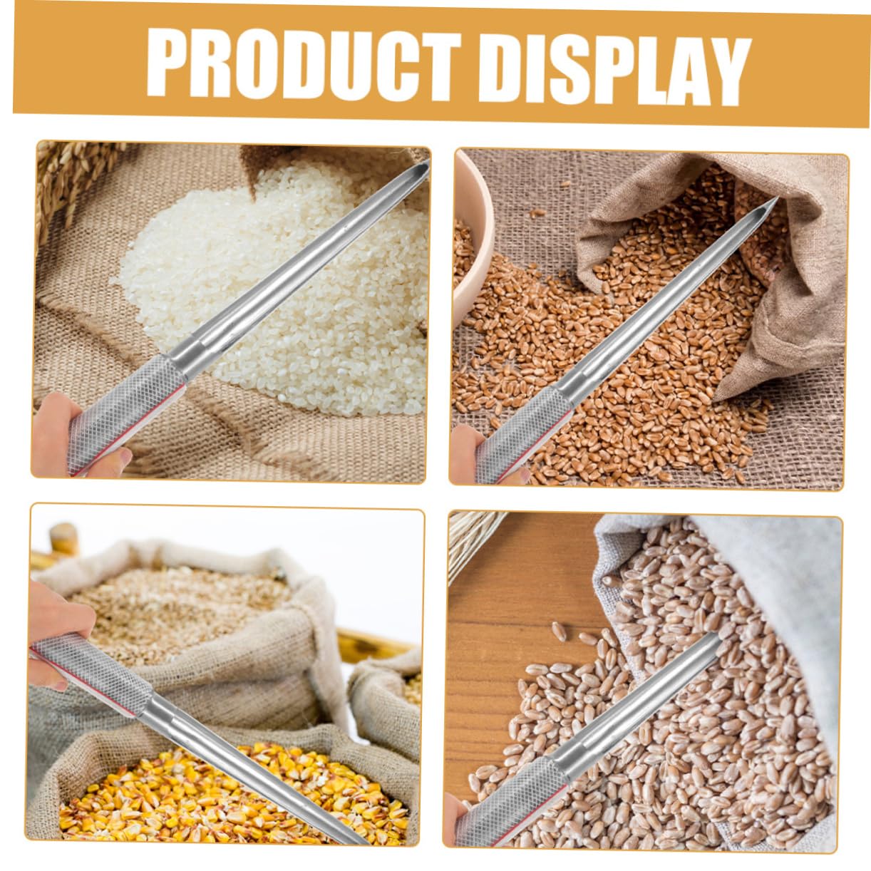 SOLUSTRE Campionatore Asta Sonda Acciaio Inossidabile e Cereali in Portatile per Resistente alla Ruggine Semplice da Usare Agricoltura e Lavorazione del Cibo