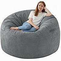 Vista 12 de Silla de Puf de 3 pies, Sillas de Puf Cómodas con Relleno de Espuma Viscoelástica, Sofá de Puf Esponjoso con Funda de Terciopelo Holandés, Sillas