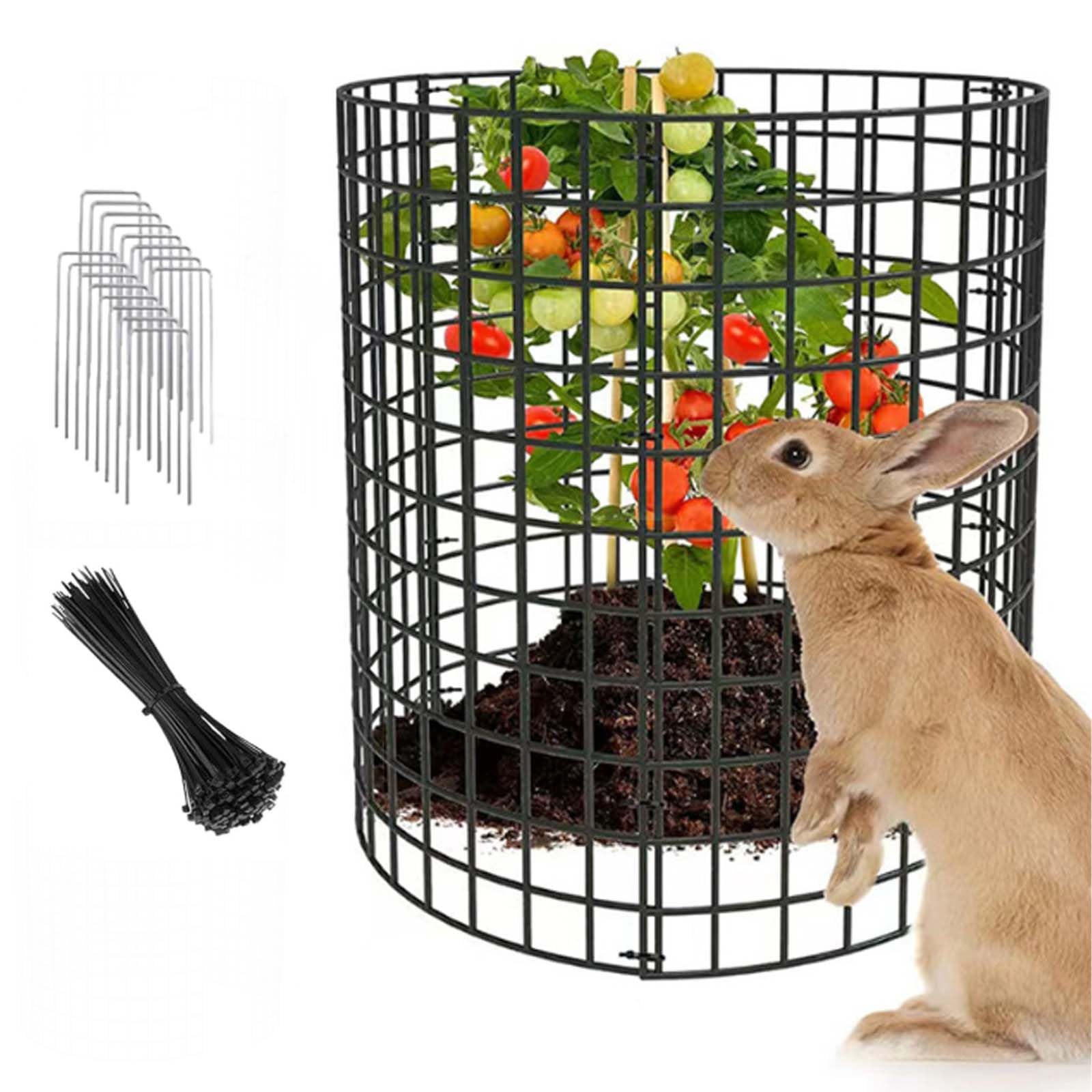 12 protectores de plantas, 16.6 x 14.6 pulgadas, malla de alambre para jardín, eficaz conejo, pollo y pato Bers - Defensa animal, protección de plantas, seguro para plantas