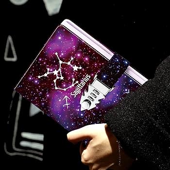 ZXHQ Constellations Lock Diary, Secret Diary with Lock for Girls
