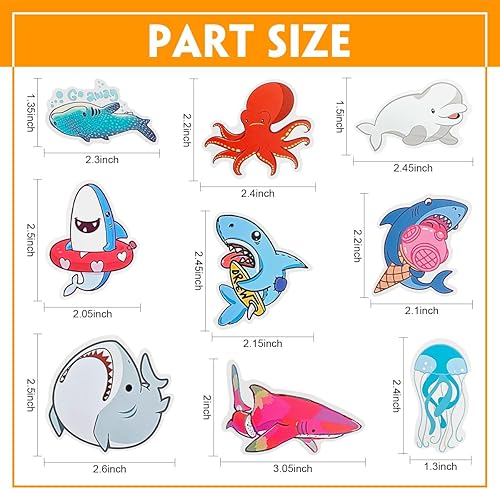 Miniatura 2 de GYGYL - 100 calcomanías impermeables de animales marinos para niños para botellas de agua, laptop, computadora, automóvil, equipaje, taza, teléfono,