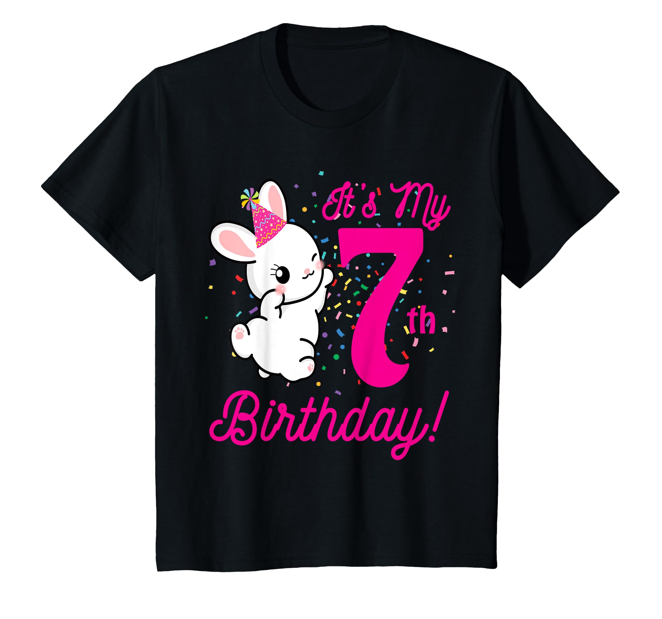 Its My 7th Birthday Girl Bunny Rabbit theme Party (seven) T-Shirt