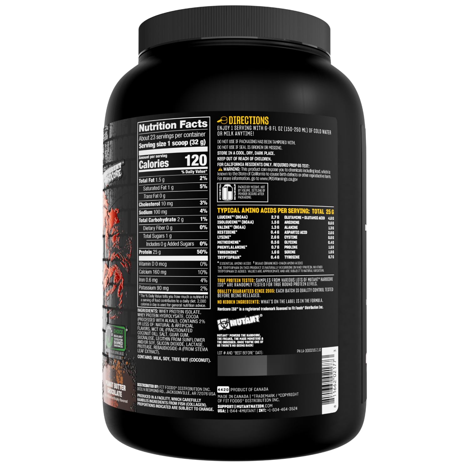 Mutant ISO Surge Whey Protein Powder Acts FAST to Help Recover, Build Muscle, Bulk and Strength, Uses Only Ingredients, 1.6 lb - Peanut Butter Chocolate