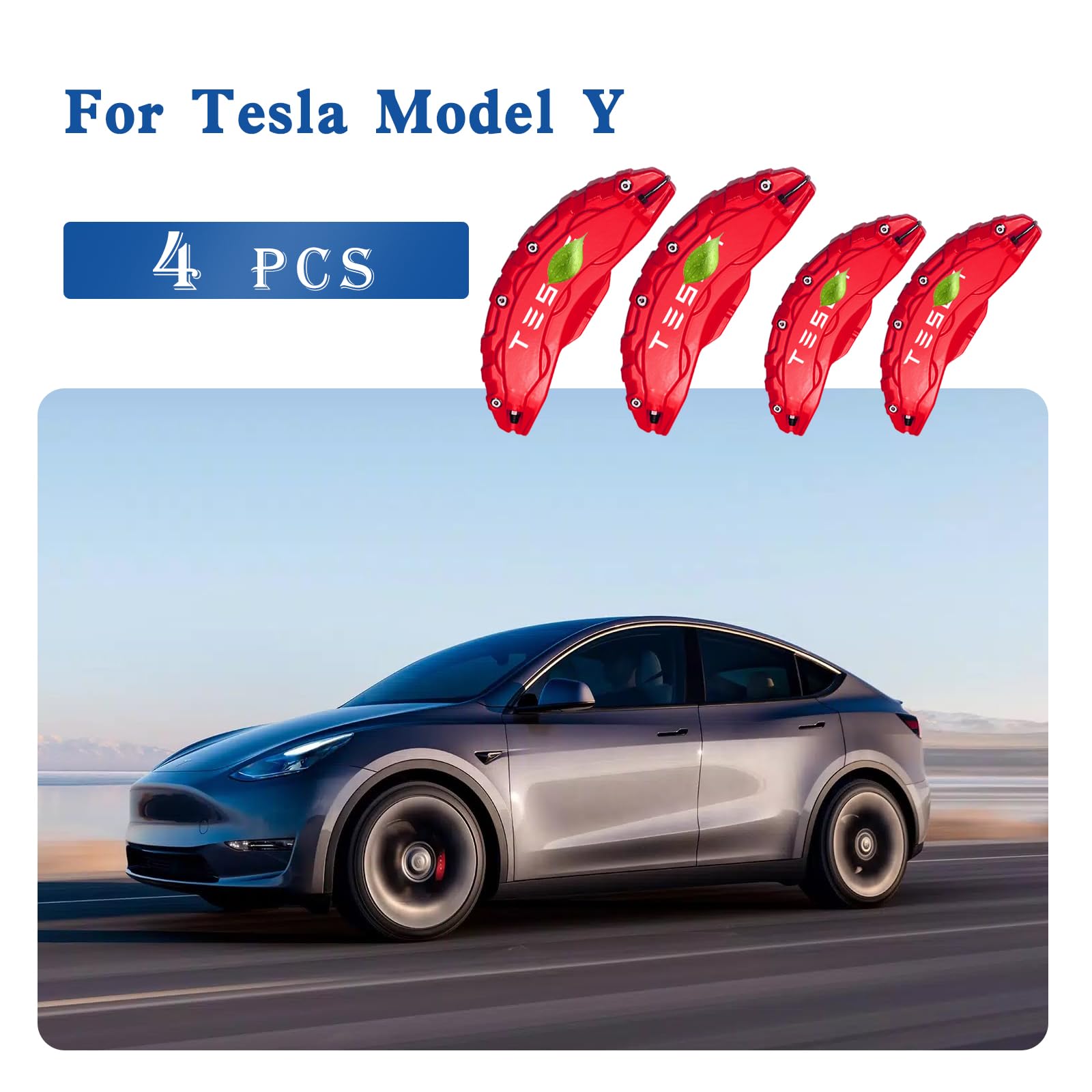 Amazon | キャリパーカバー 4点セット Tesla Model Yアクセサリー対応