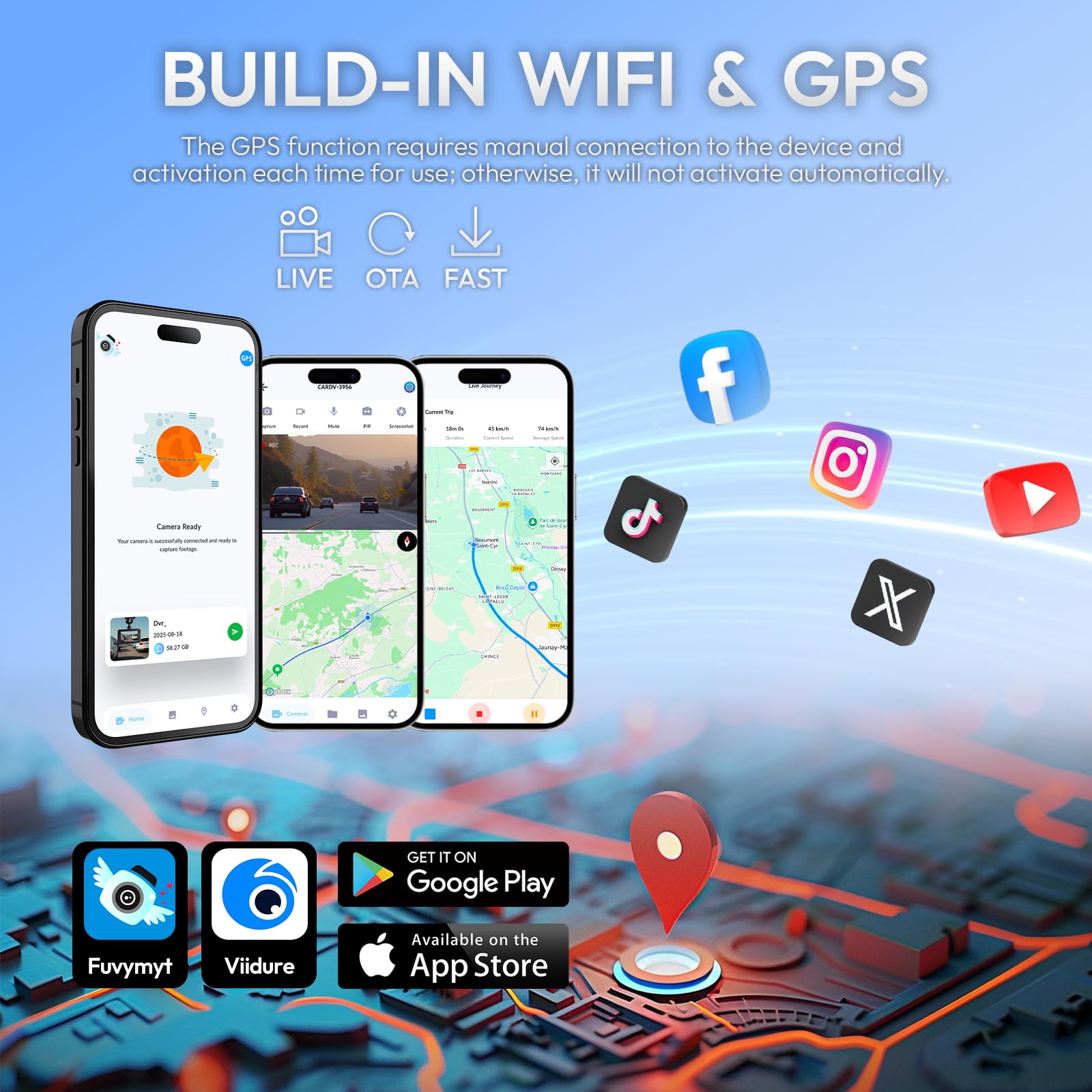 Kamera samochodowa 4K do Hyundai IONIQ 5 2025 (7-wentylacyjny) i 2024 IONIQ 5 N, styl OEM, obraz UHD 2160P, wbudowane WiFi i aplikacja, nagrywanie w pętli, czujnik G, Plug & Play, karta 64 GB