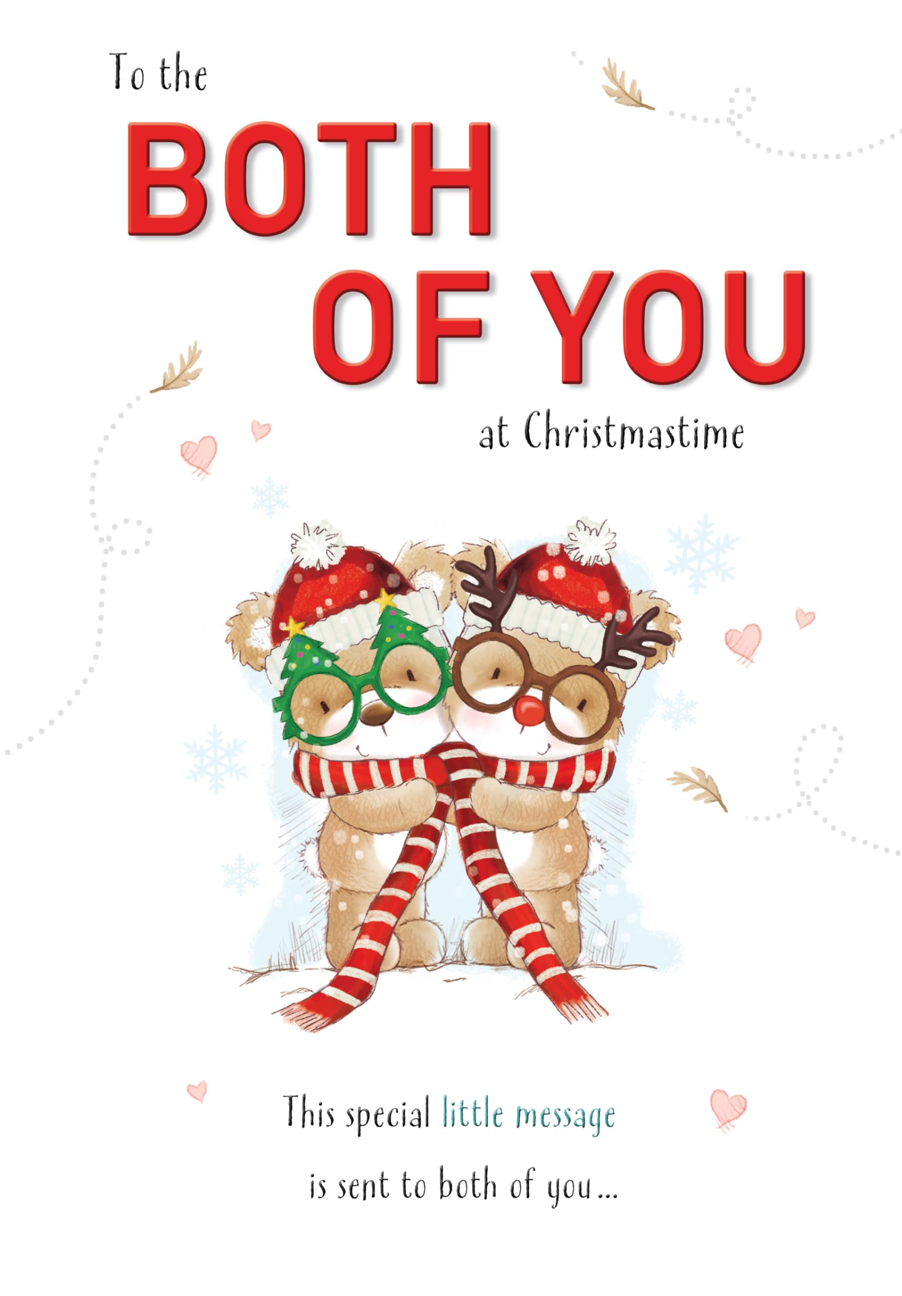 Piccadilly Greetings Character Christmas Card, Couple To Both Of You, Bear couple - 8 x 6 inches