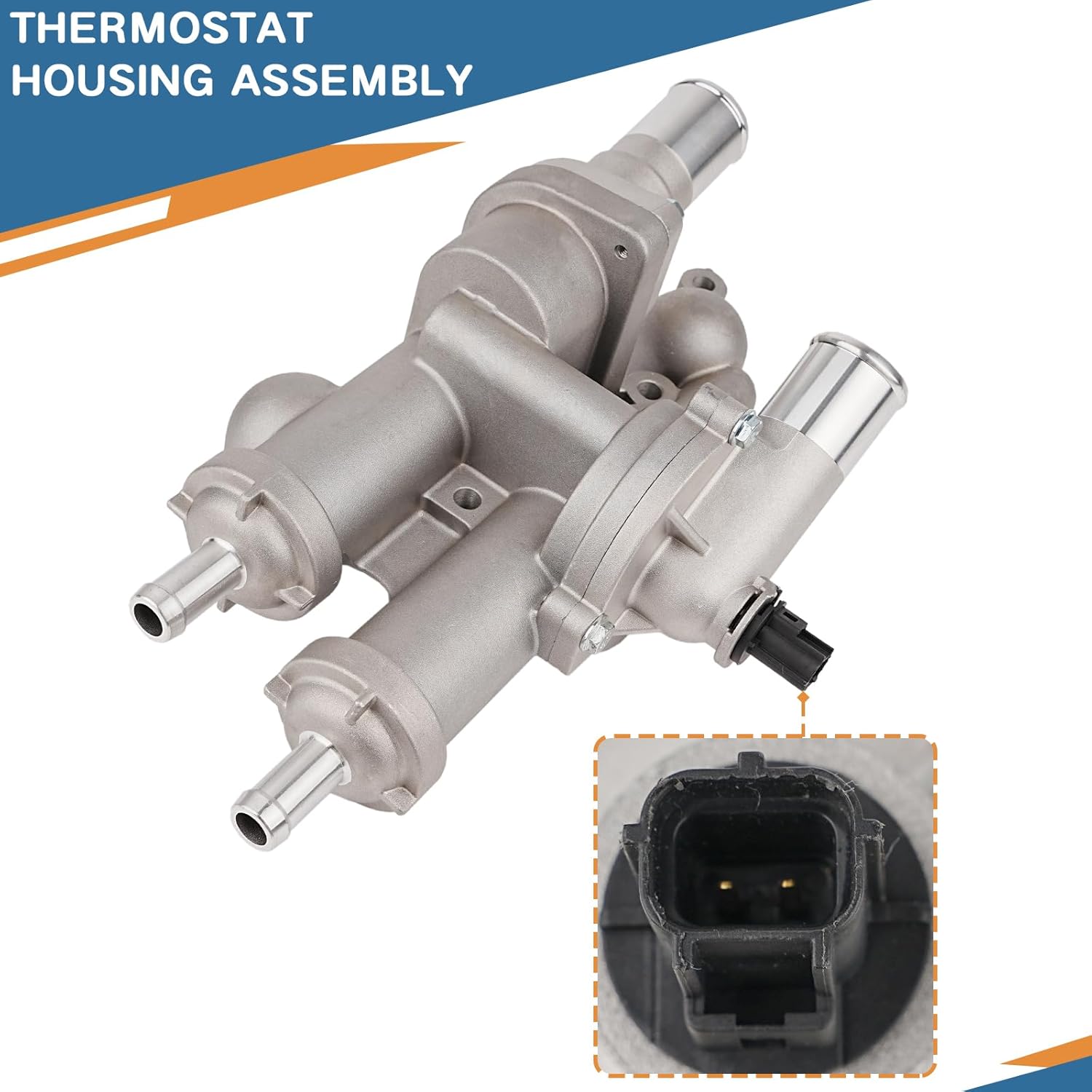 Aluminium Thermostat Housing Assembly for Dodge Avenger Caliber Journey for Jeep Compass Patriot for Chrysler 200 Sebring 2007-2020 1.8L 2.0L 2.4L L4 Replaces 68003582AB 902-319 902319