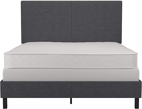 DHP Janford Upholstered Bed, Gray Linen, Full