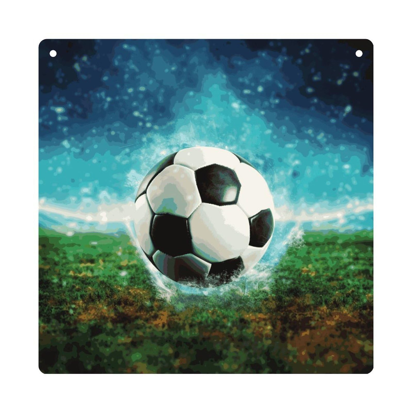 Adfgyerh Style Soccer Ball Background Hanging Ornaments Window Hanging Modern Acrylic Decor For Living Room Bedroom Dining Room Hallway Office Wall Decor, 8X8 In