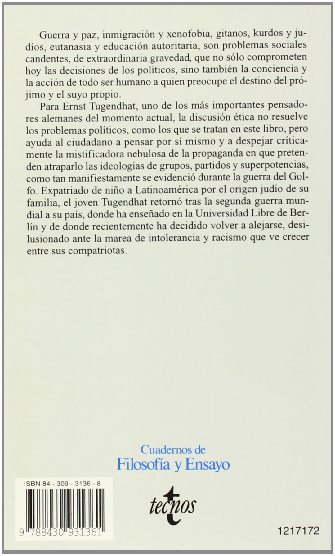 Ética y política: Conferencias y compromisos (1978-1991) (Filosofía - Cuadernos de Filosofía y Ensayo)