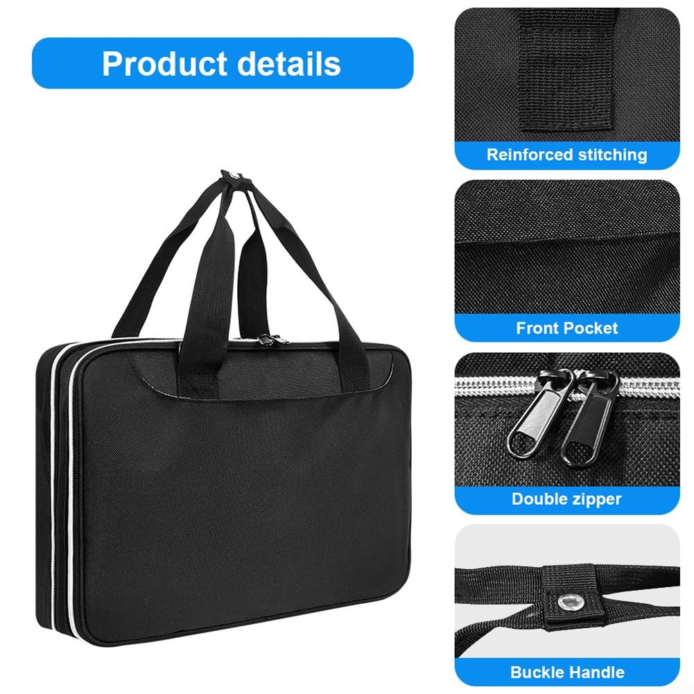 Trousse de rangement pour outils de tatouage avec double couche de rangement, sangles internes fixes et poignées portables pour la protection des machines et accessoires