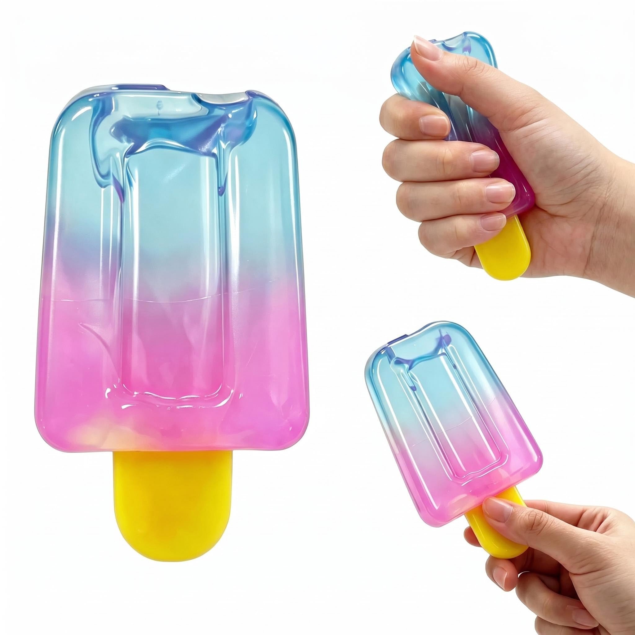 PLUSHCEWT Ice Cream Squeeze Squishy – Summer Sensory Fidget,Colorful Soft Stress Relief Balls for Adults,Cute Desk Accessory,Portable Squeeze Cheese Stress Balls Fidgets for Office School Trave