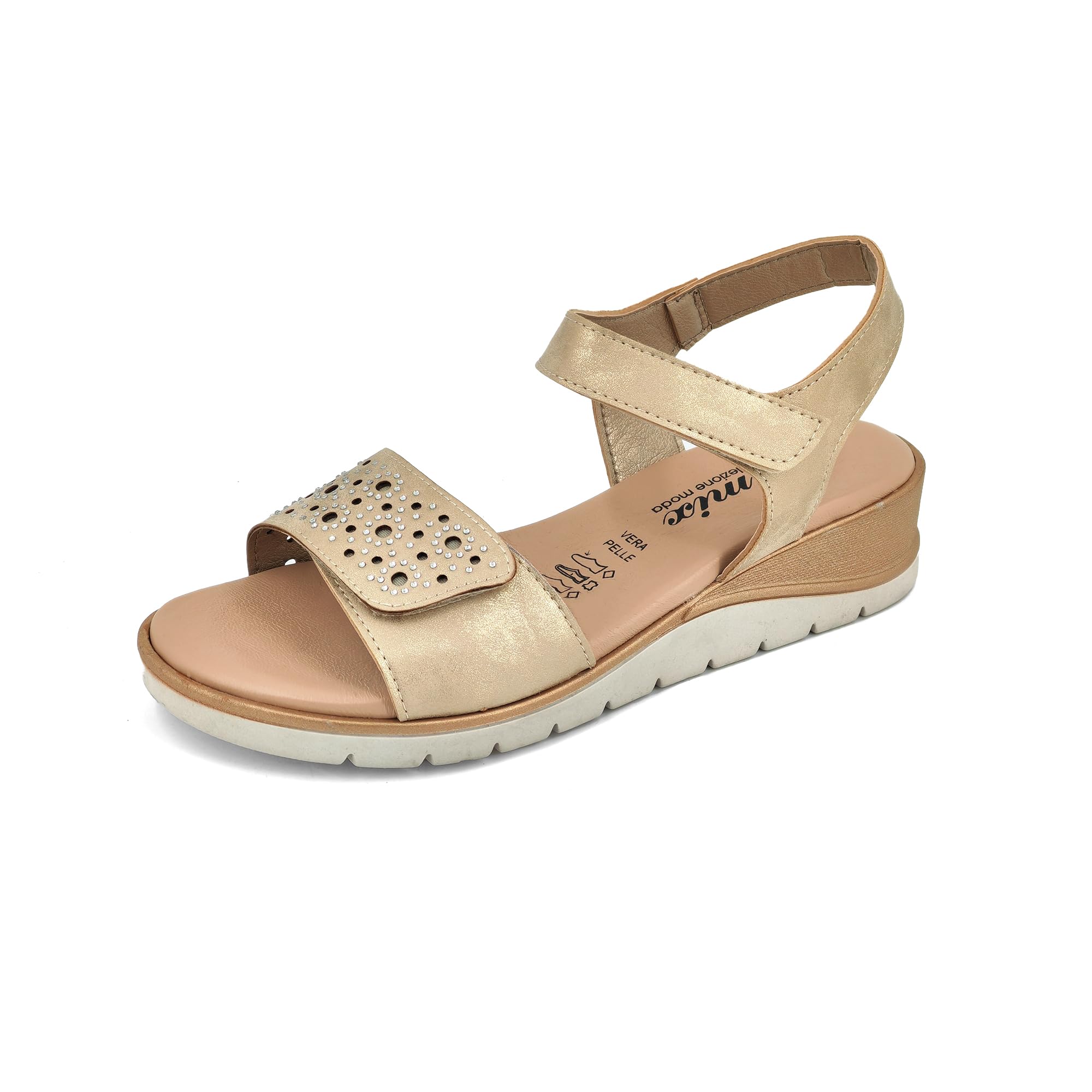 JOMIX Sandalen Damen mit Klettverschluss Leder Sandals Bequem Orthopädische Sandal Sommerschuhe