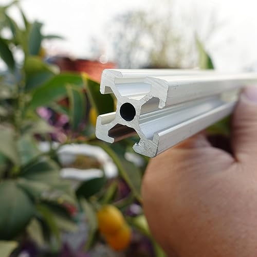 SANTIE 1 perfiles de aluminio con ranura en T de 0.787in x 0.787in con ranura en T de 0.236in cortada a longitud de 35.433in, perfil de extrusión de