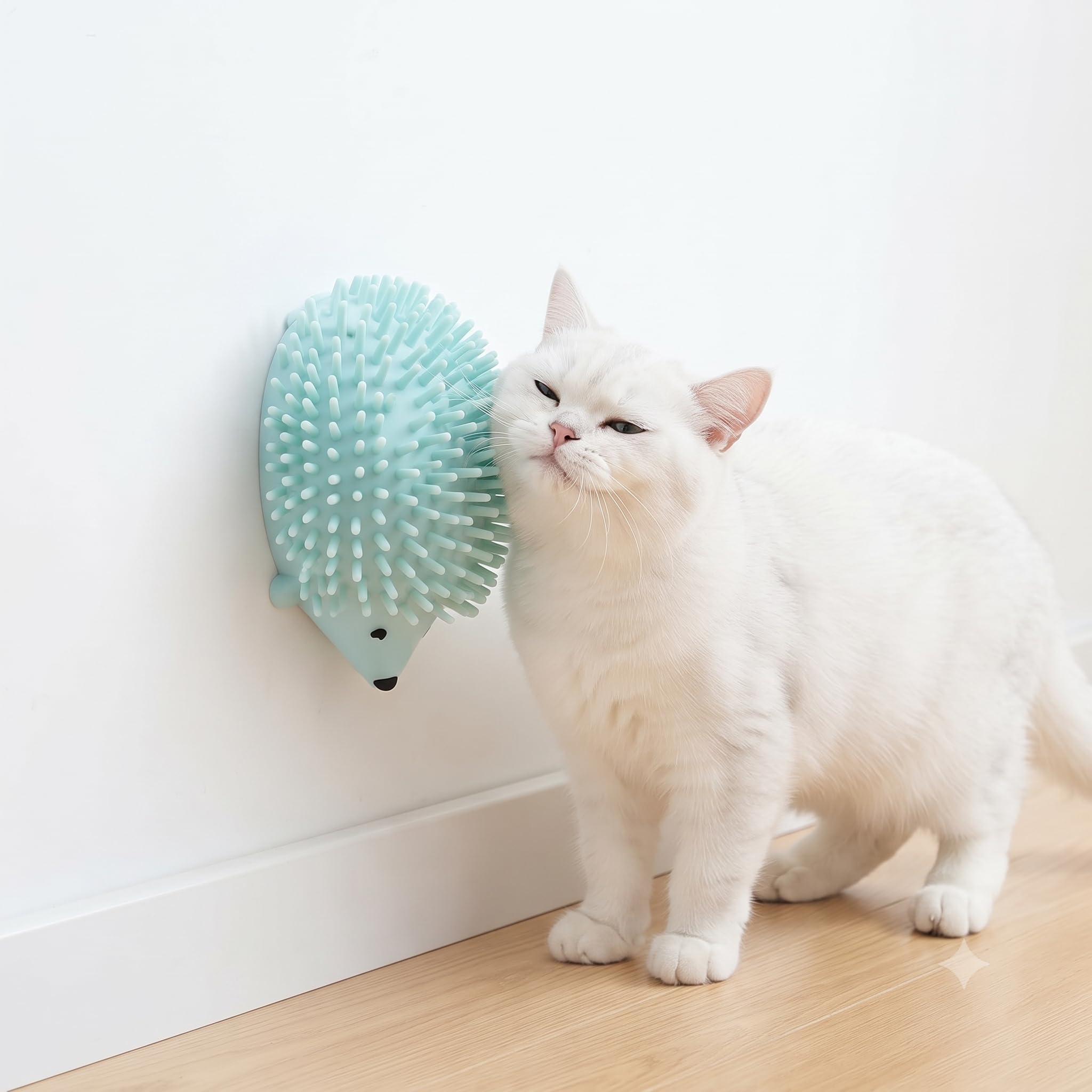 cat self groomer - cat face scratcher, wall corner mount self soft grooming brush massage combs for short long fur hair (pack of 1, cat it groom d)