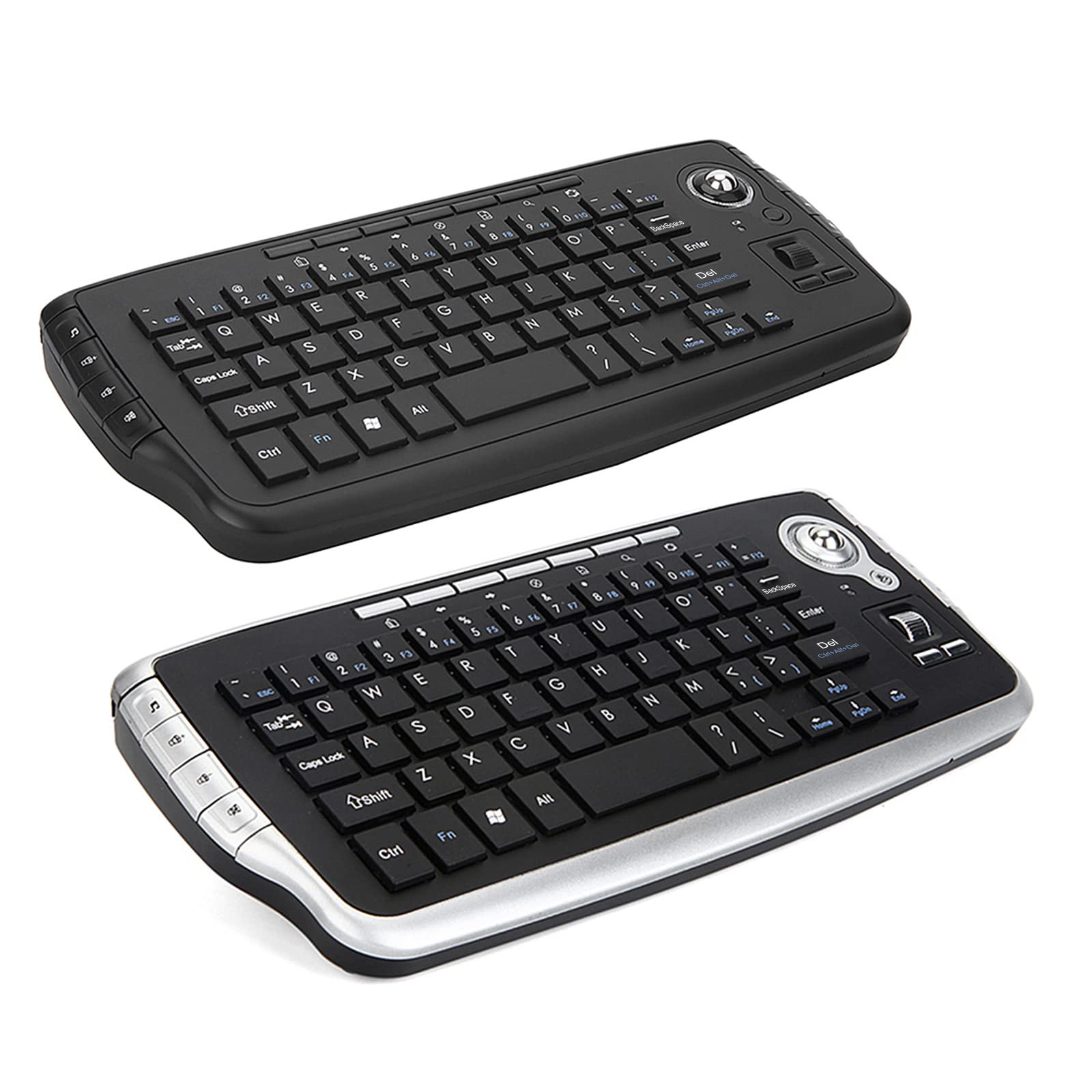 E30 2,4 GHz Tastiera Wireless con Trackball Mouse Ruota di scorrimento Telecomando per Android TV Box Smart TV PC Notebook Argento