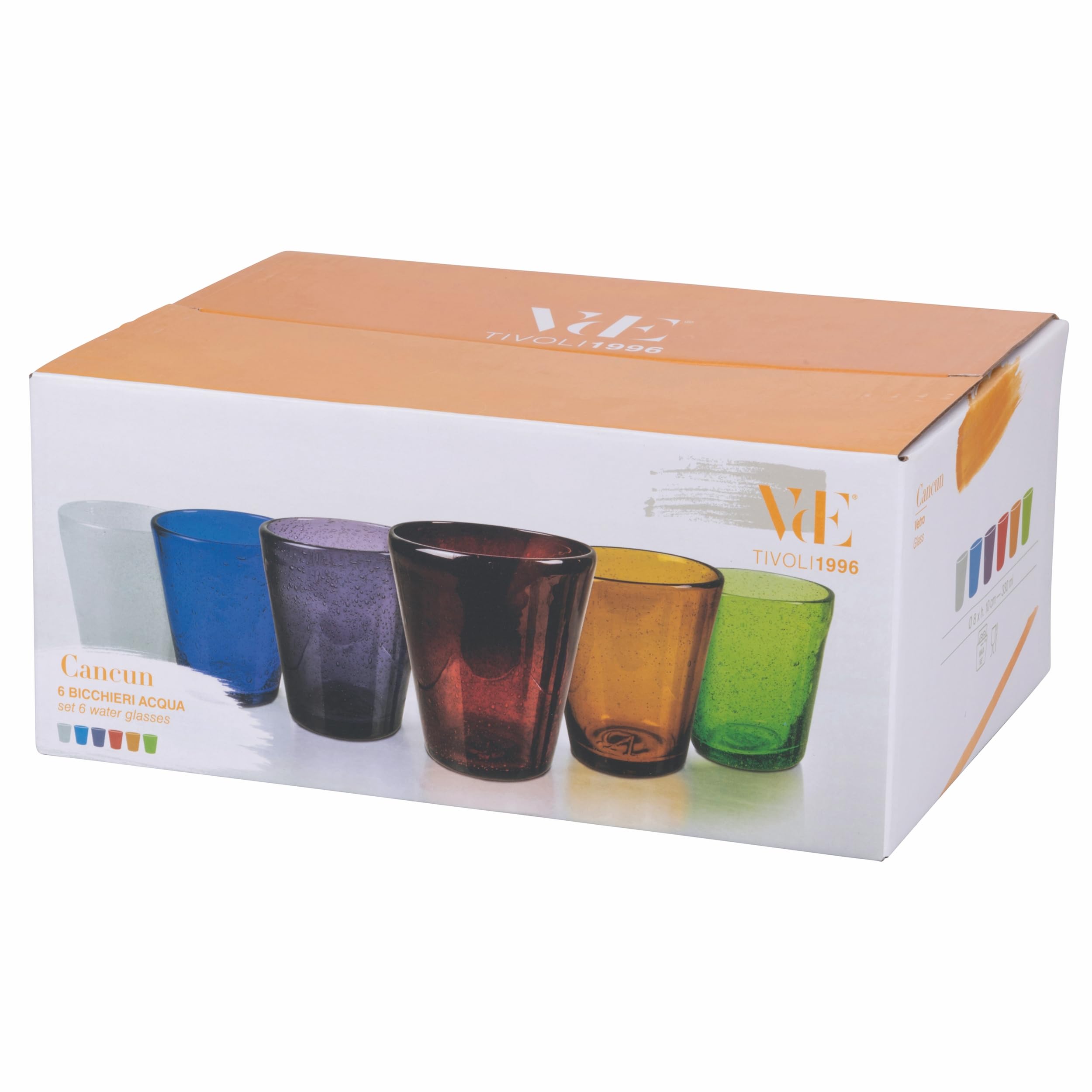 Villa D'Este Home Tivoli Set De 6 Verres à Eau Acapulco, Turquoise