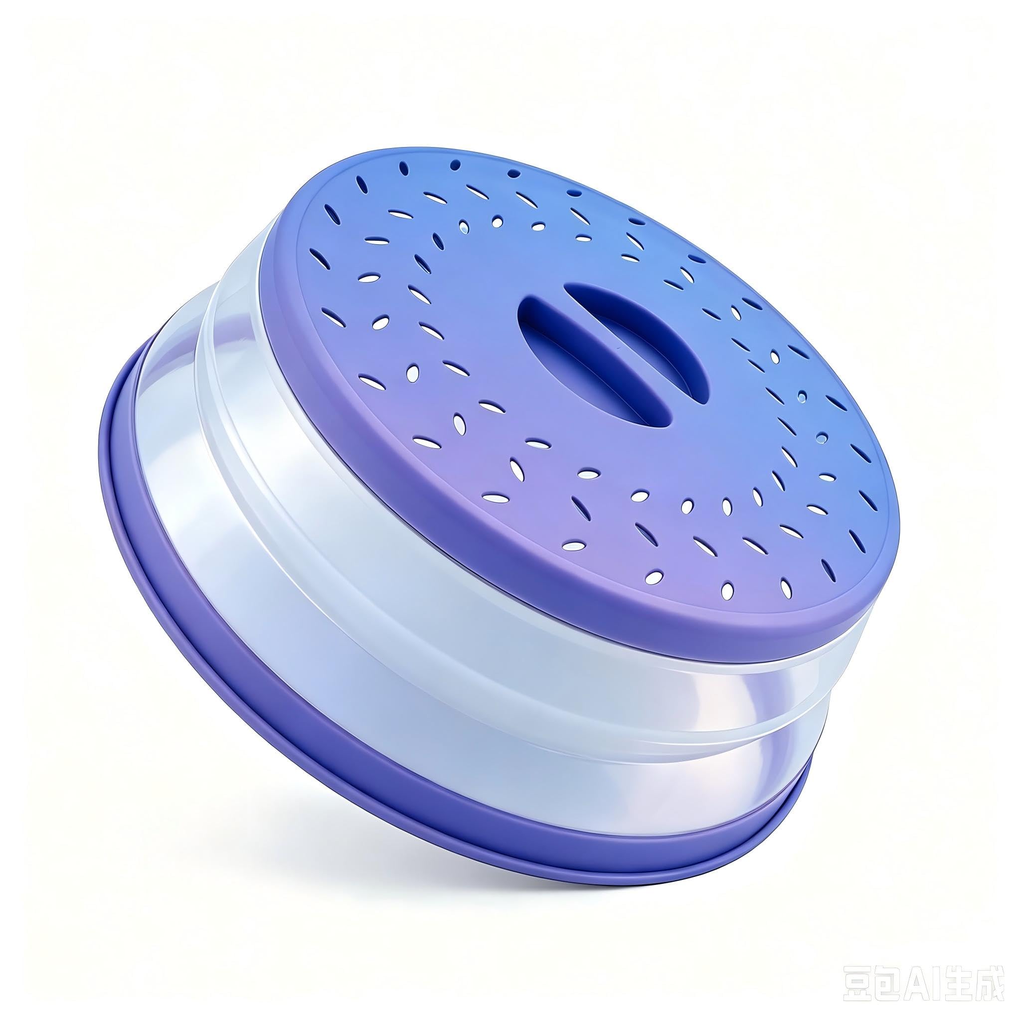 Collapsible Microwave Splatter Cover(Purple-blue, 10.5IN)