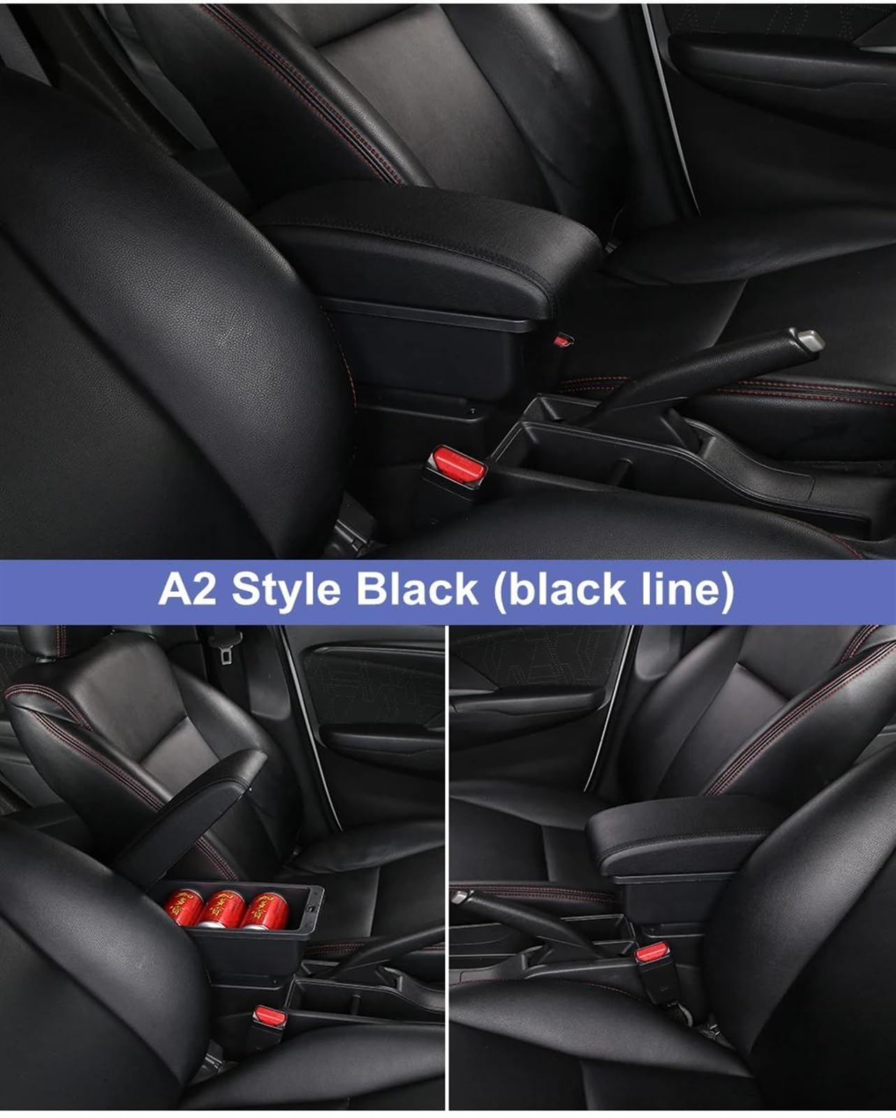 Gemakkelijk schoon te maken Auto Middenconsole Armsteun Doos Armsteun Opbergdoos Console Opbergdoos Voor Swift 2005-2023(A2 Black line NO USB