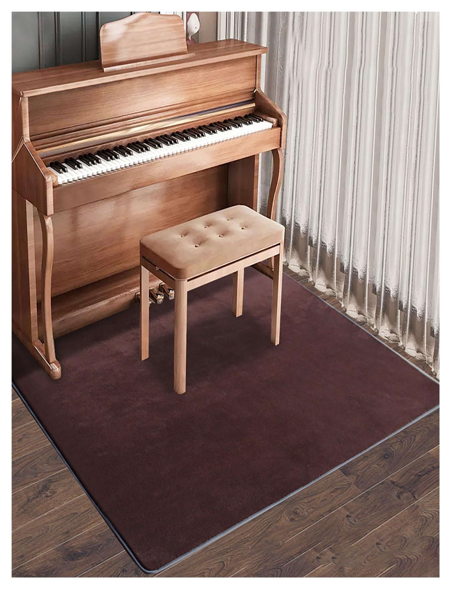 Dywaniki fortepianowe, mata fortepianowa, ochraniacz na fortepian, dźwiękoszczelny dywan fortepianowy, dźwiękoszczelny dywan fortepianowy (Curry Color, 160 x 130 cm/63 x 51,2 cala)