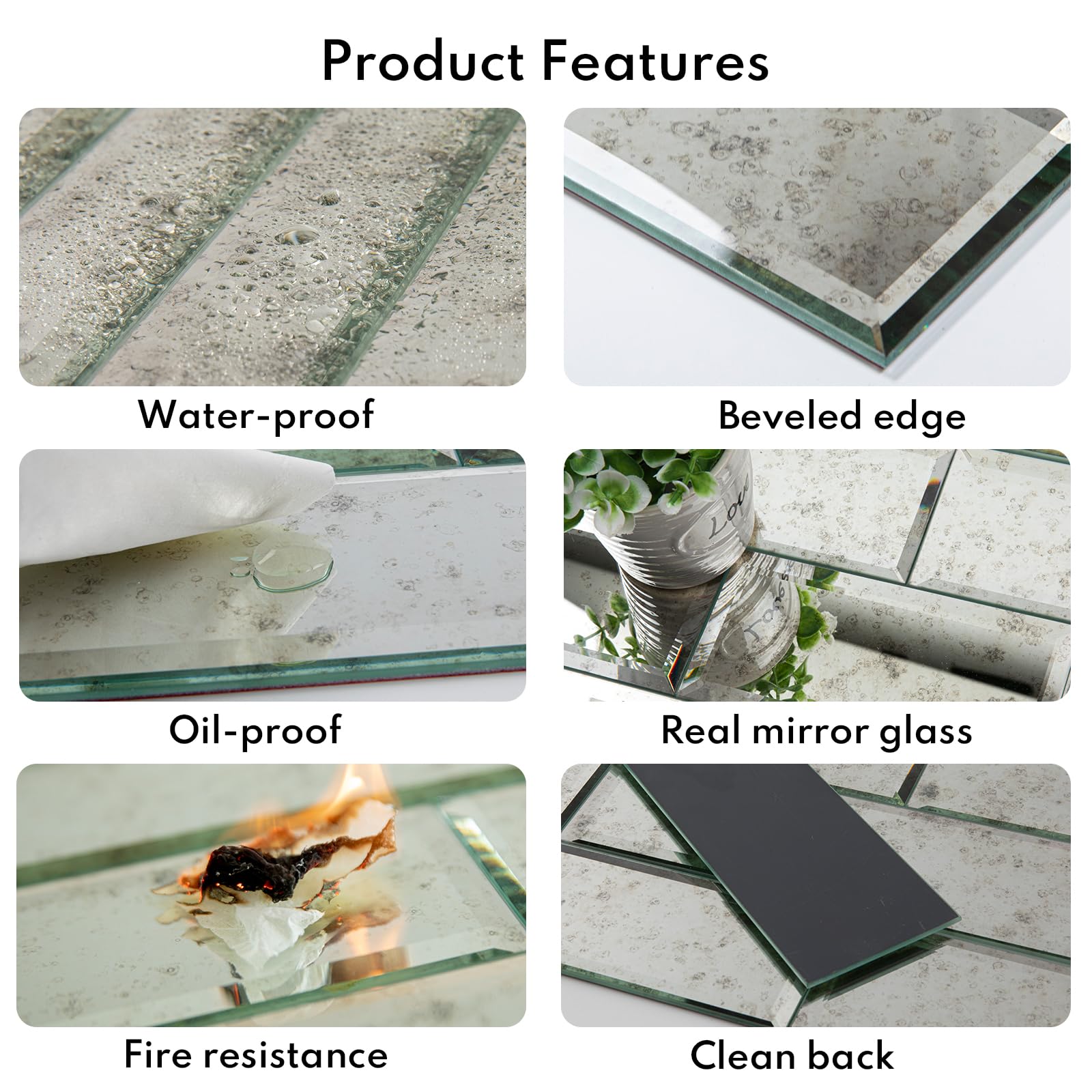 Amazon.co.jp: Lovdeco ライトアンティークミラータイル 斜めの地下鉄