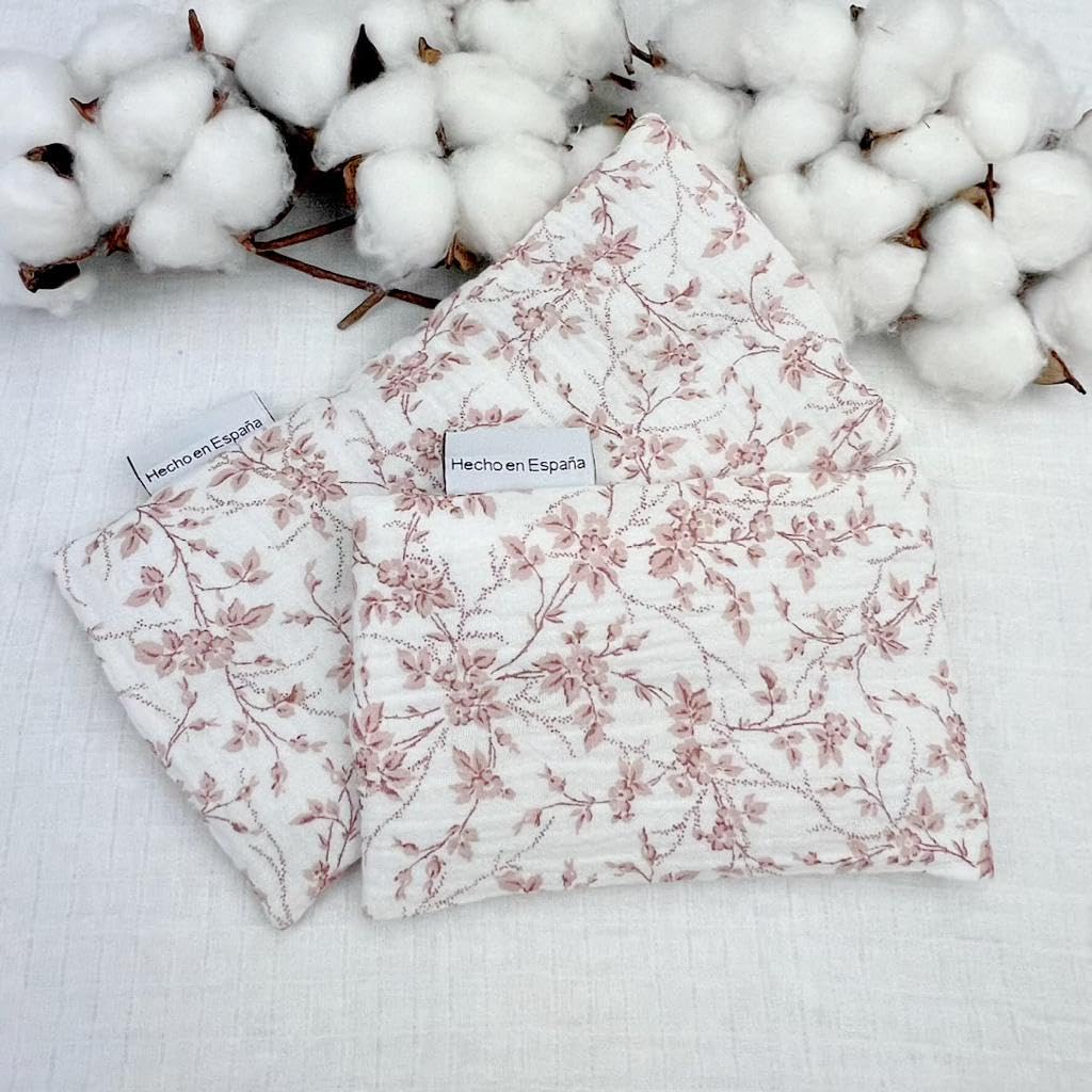 Set Saquito térmico anti cólicos (extra-pequeño para recién nacidos y normal) (Ramas rosas)