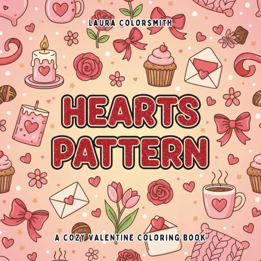 Hearts Pattern - A Cozy Valentine Coloring Book: A Valentine’s Day Coloring Book with Whimsical Hearts and Cozy, Easy Patterns (Coloring book for Valentine)