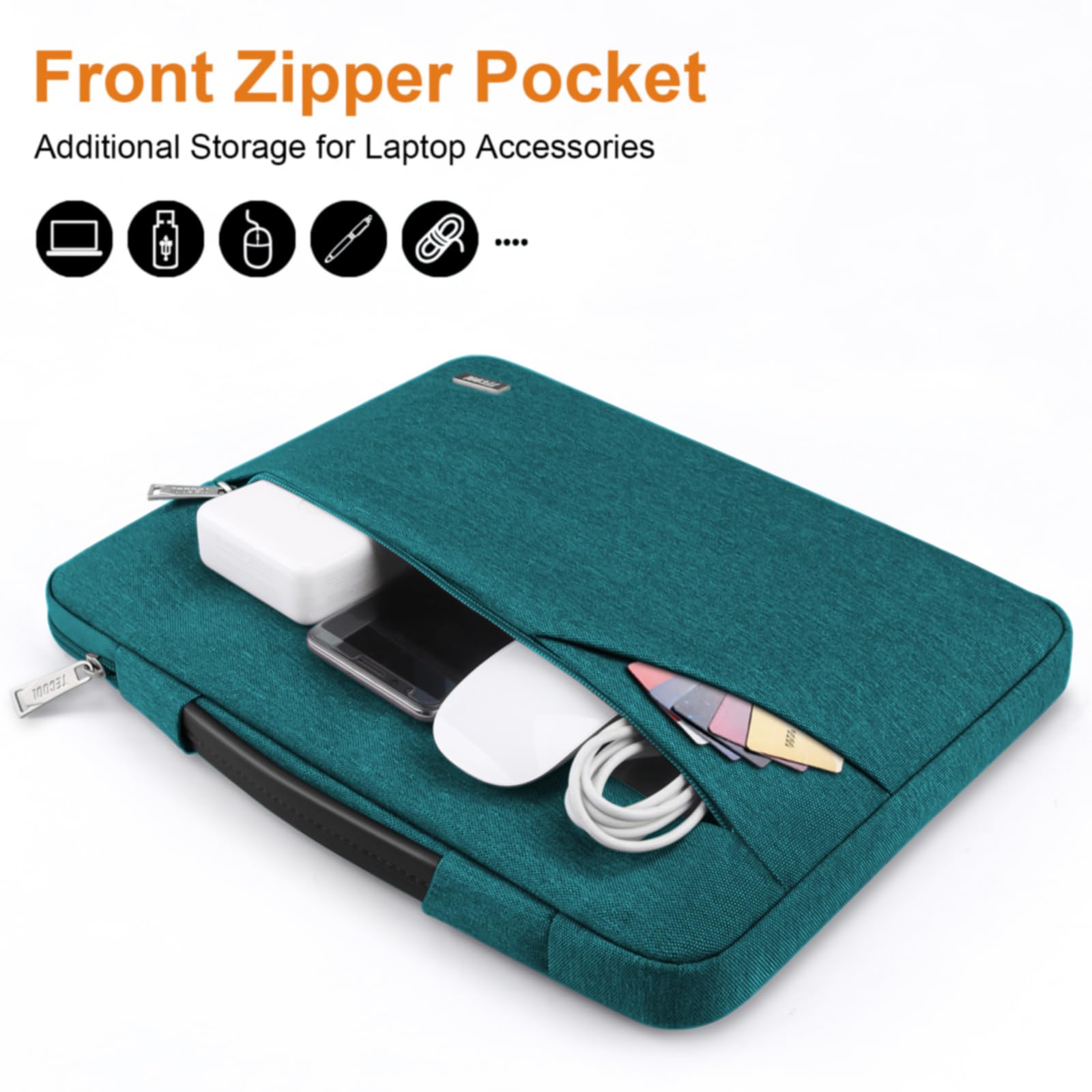 TECOOL 15,6 Pollici Custodia PC Portatile per 15-15,6 Pollici Acer HP Lenovo Thinkpad Ideapad dell ASUS Chromebook Notebook Laptop, Custodia Protettiva Borsa Sleeve Impermeabile, Teal