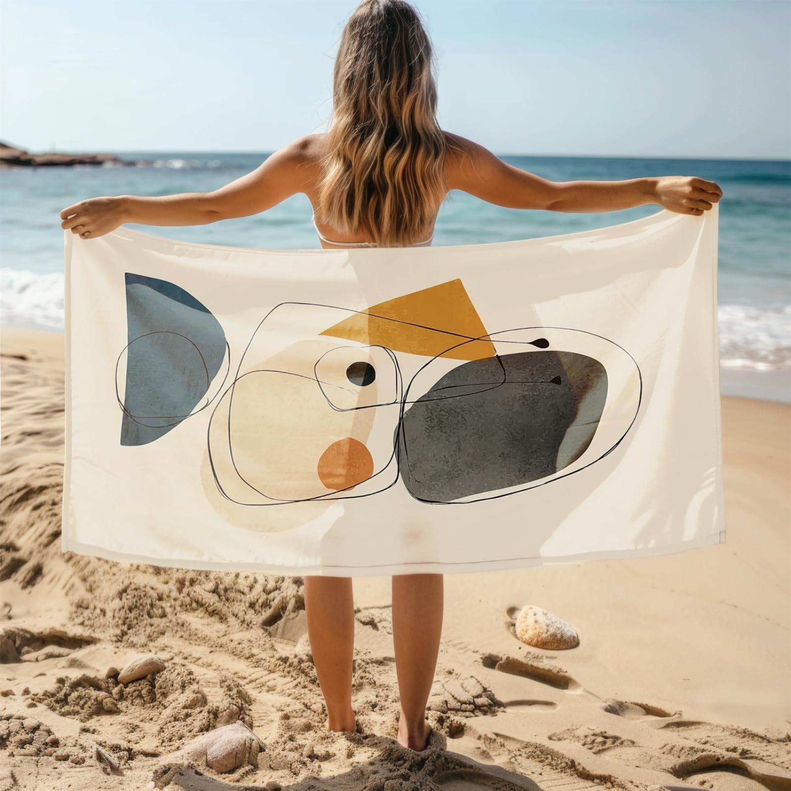 Genérico Toalla Playa 180X100 Gris Beige