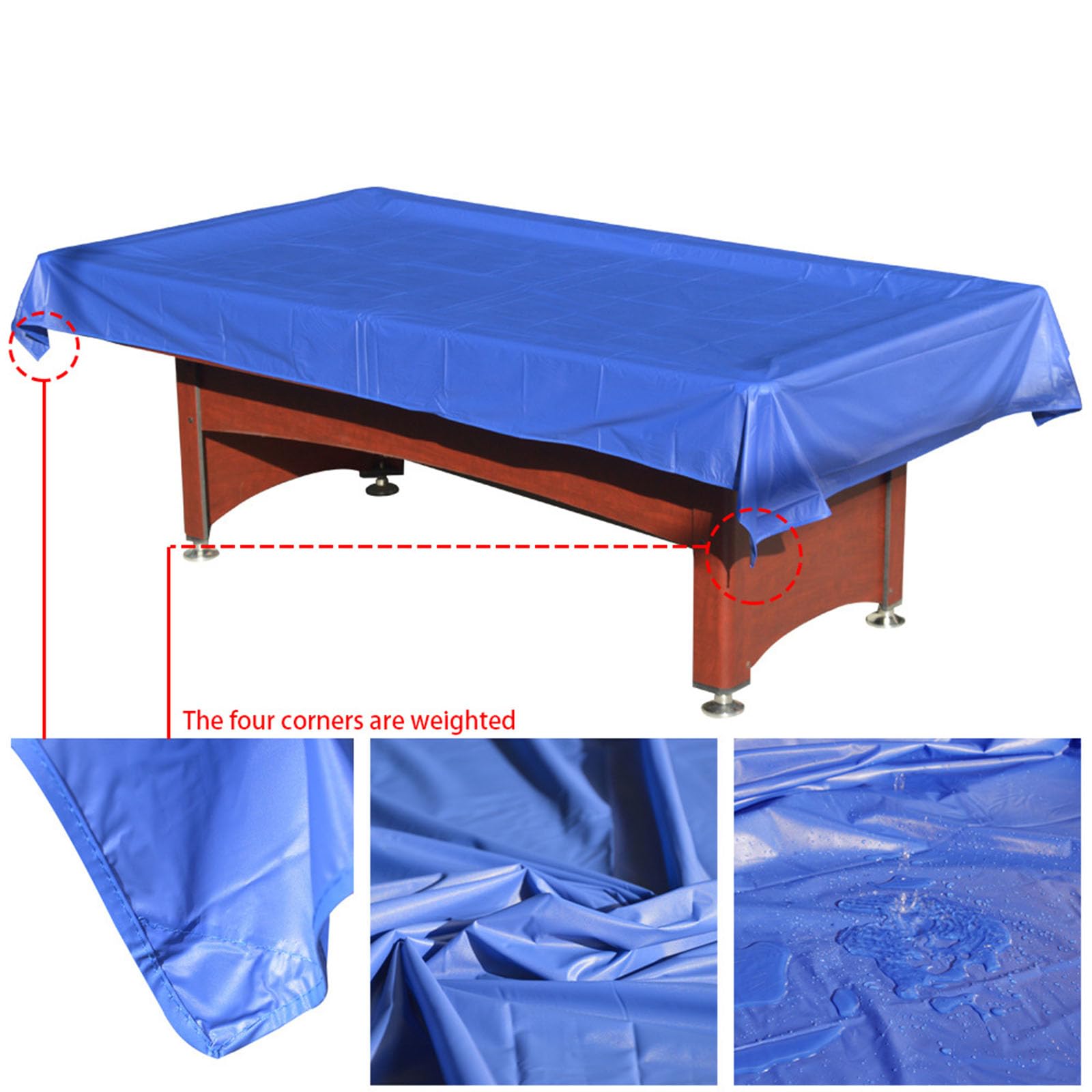 Billardtischabdeckung Wasserdicht für Drinnen und Draußen Wasserdicht und Staubdicht Staubschutz Maschinenwaschbar für Pooltisch, Terrasse (Grün, 8 Fuß)
