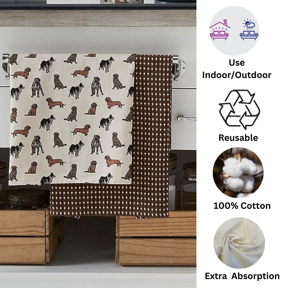 Penguin Home Set of 2 Recycled cotton Tea Towels, Eco Friendly Sustainable Kitchen Towels - Image 2