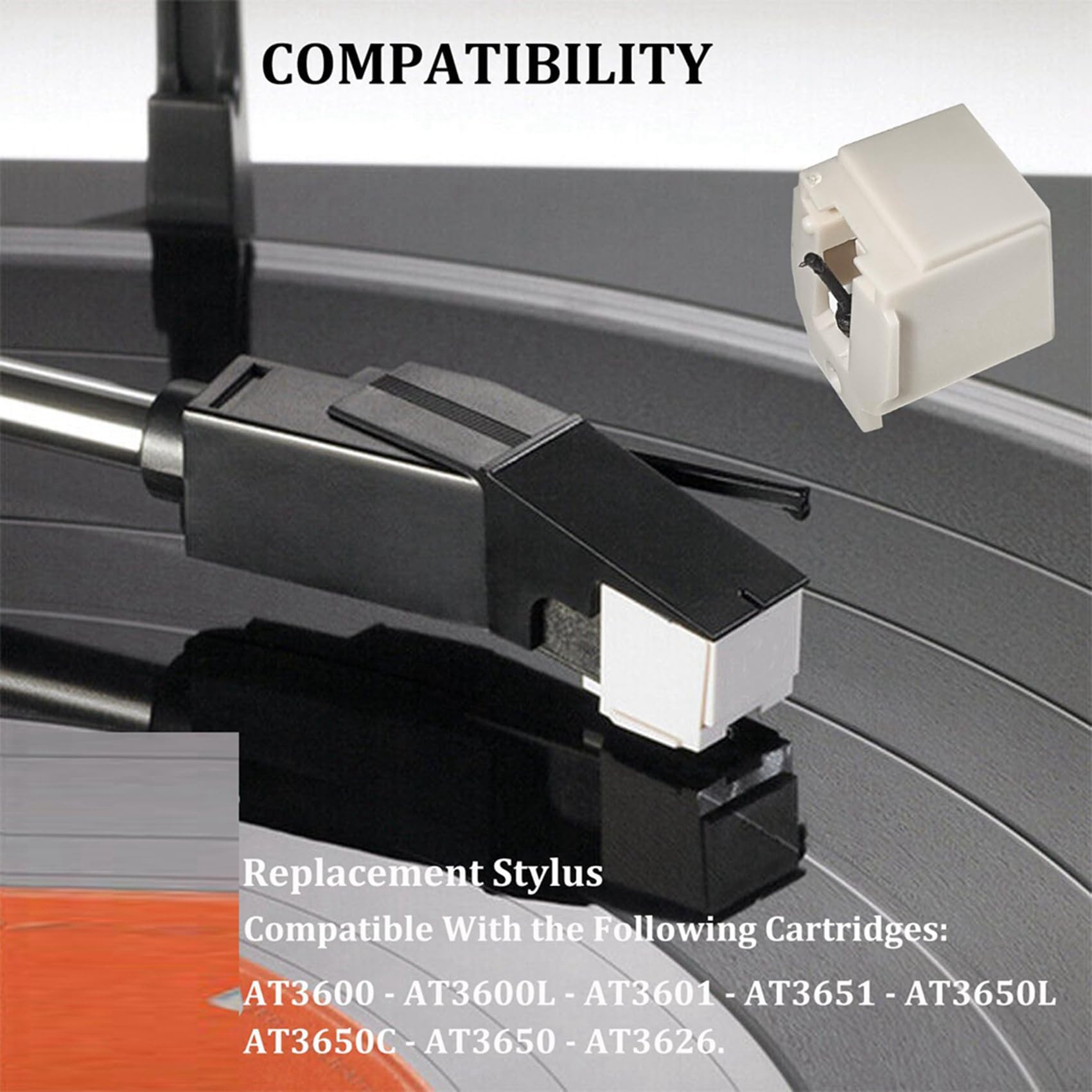 12 Puntine di Ricambio ATN3600L per Giradischi in Vinile per Giradischi AT-LP60 Giradischi Fonografo Platenspeler