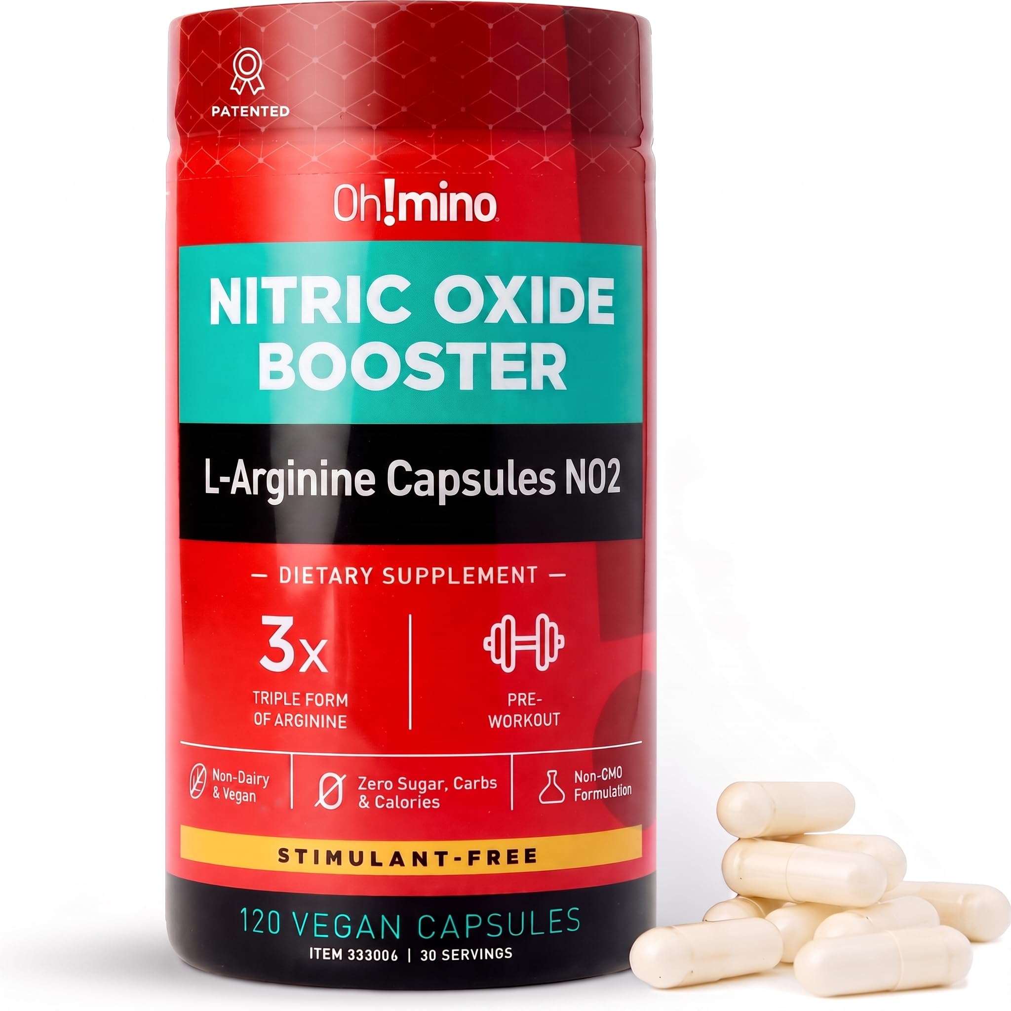 Oh!mino Ohmino Nitric Oxide Supplement L-Arginine Blood Flow Supplement