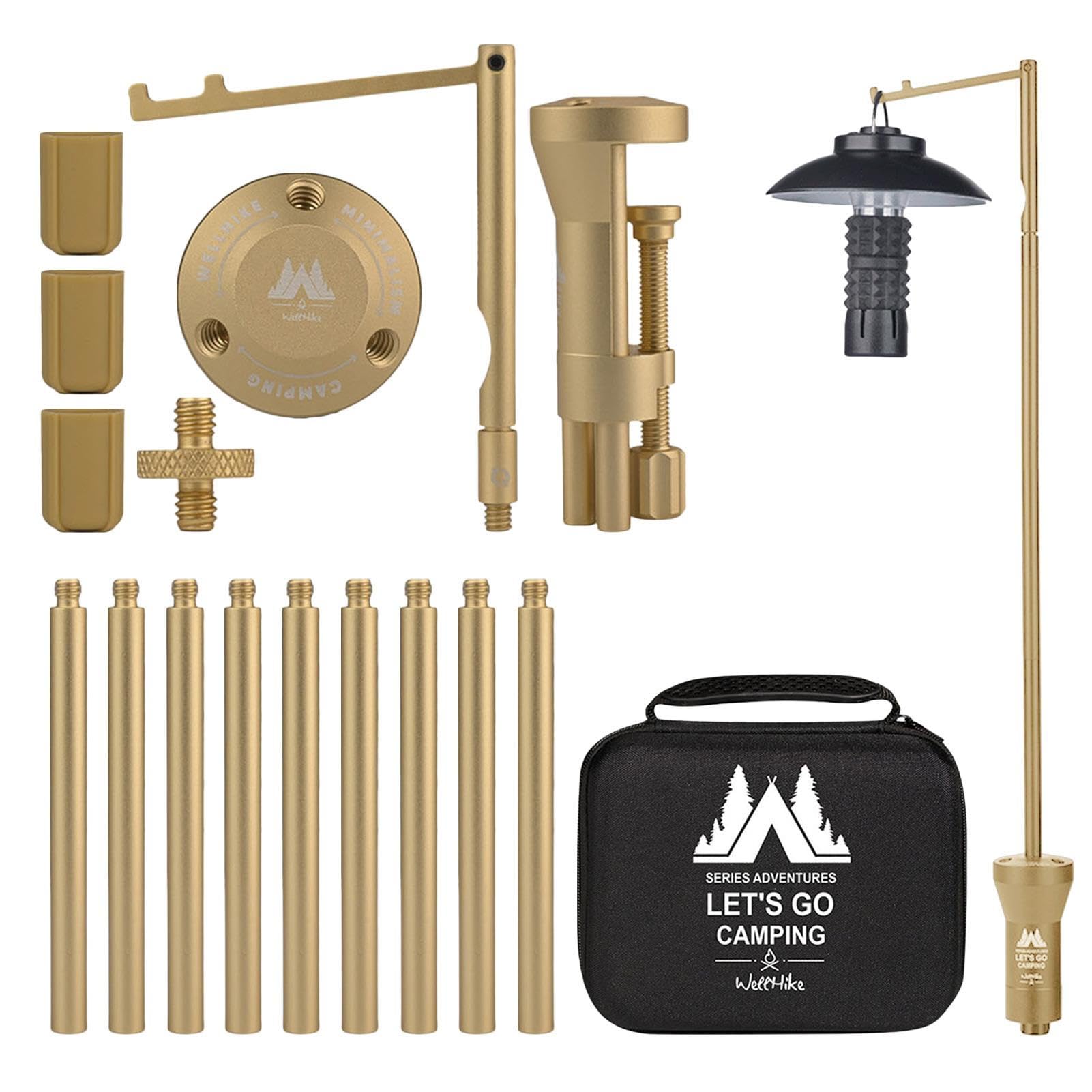 Tabletop Light Mount, Desk Mounted Tripod Lantern Stand, Aluminum Alloy Desk Light Support Stand, Portable Camping Light Holder with 1/4 Thread Interface, Desk Lamp Mounting Bracket for Indoor Outdoor