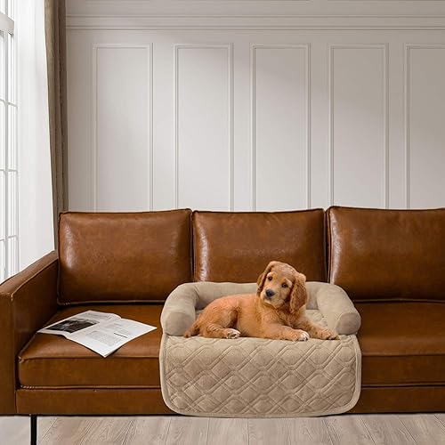 Miniatura 3 de Ameritex Cama para perro, funda para muebles de vellón coral con respaldo antideslizante, adecuada para cama y sofá, súper suave (M-30 x 30