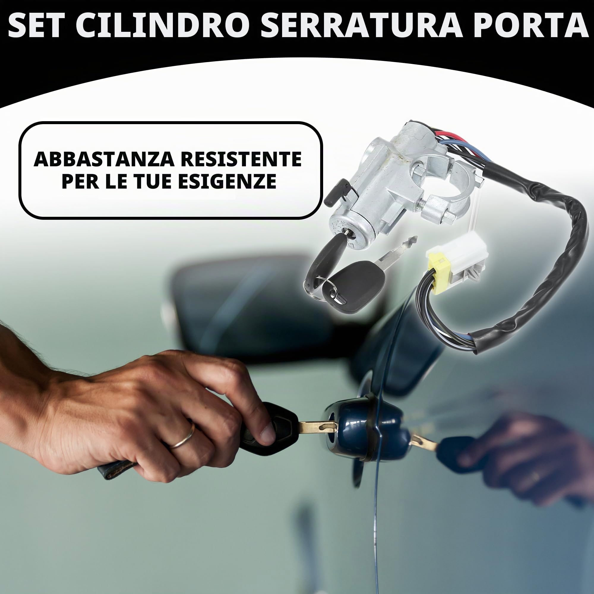 Gruppo Cilindro Accensione Con Chiavi Per Nissan D21 M.T 1 Set | Tono Argento Metallico/Metallo, Funzione Avviamento/Blocco Volante, 4870001G25, Per Pathfinder/Pickup 87-96, Con 2 Chiavi