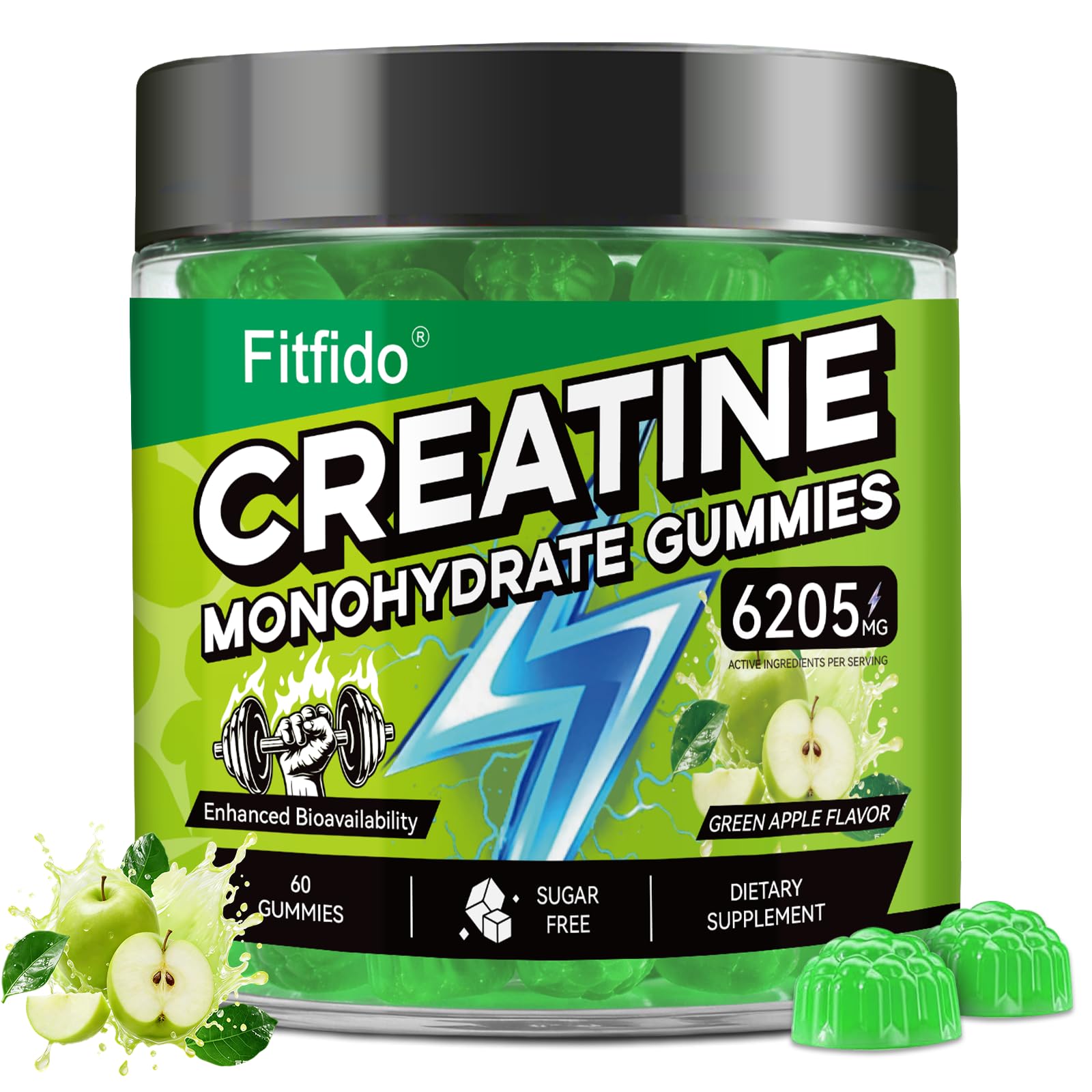 Creatine Monohydrate Gummies with L-Carnitine, 60 Count