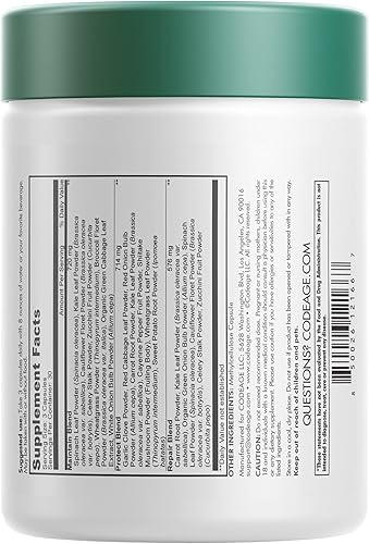 Miniatura 4 de Codeage Instantfood Easy Veggies, más de 15 polvos vegetales equivalentes todo en uno, mezcla vegana diaria, cápsulas de suplemento de vitaminas de