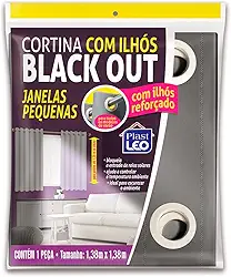 Cortina Blackout PVC com Ilhós - Janelas Pequenas (1,38 x1,38m) | Plast Leo (Ref.: 930), Cinza